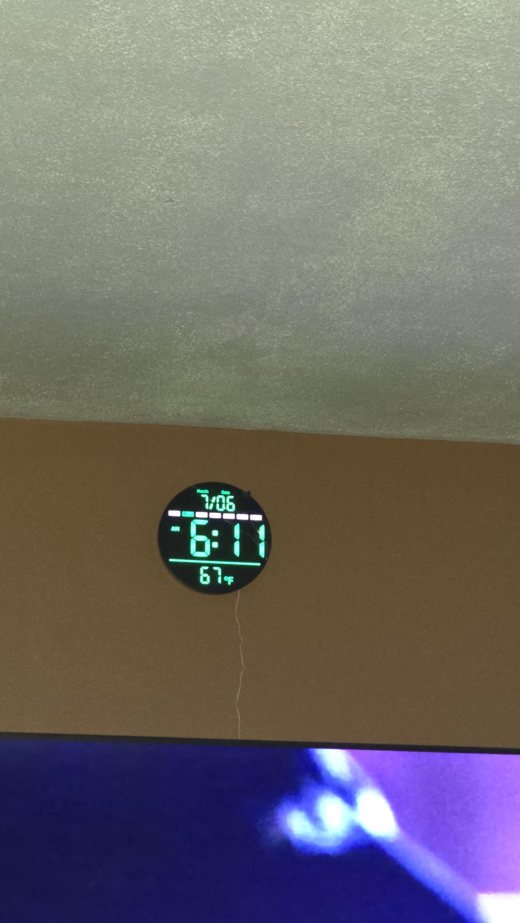 Maxstar Led Digital Wall Clock RGB, Battery Operated, Living Room Decor | 5-Level Brightness Digital Clock: Timer, Sec, Temp, Date, Auto DST, Nightlight, Alarm, Ideal for Class, Bed, Garage, Gym customer photo 1