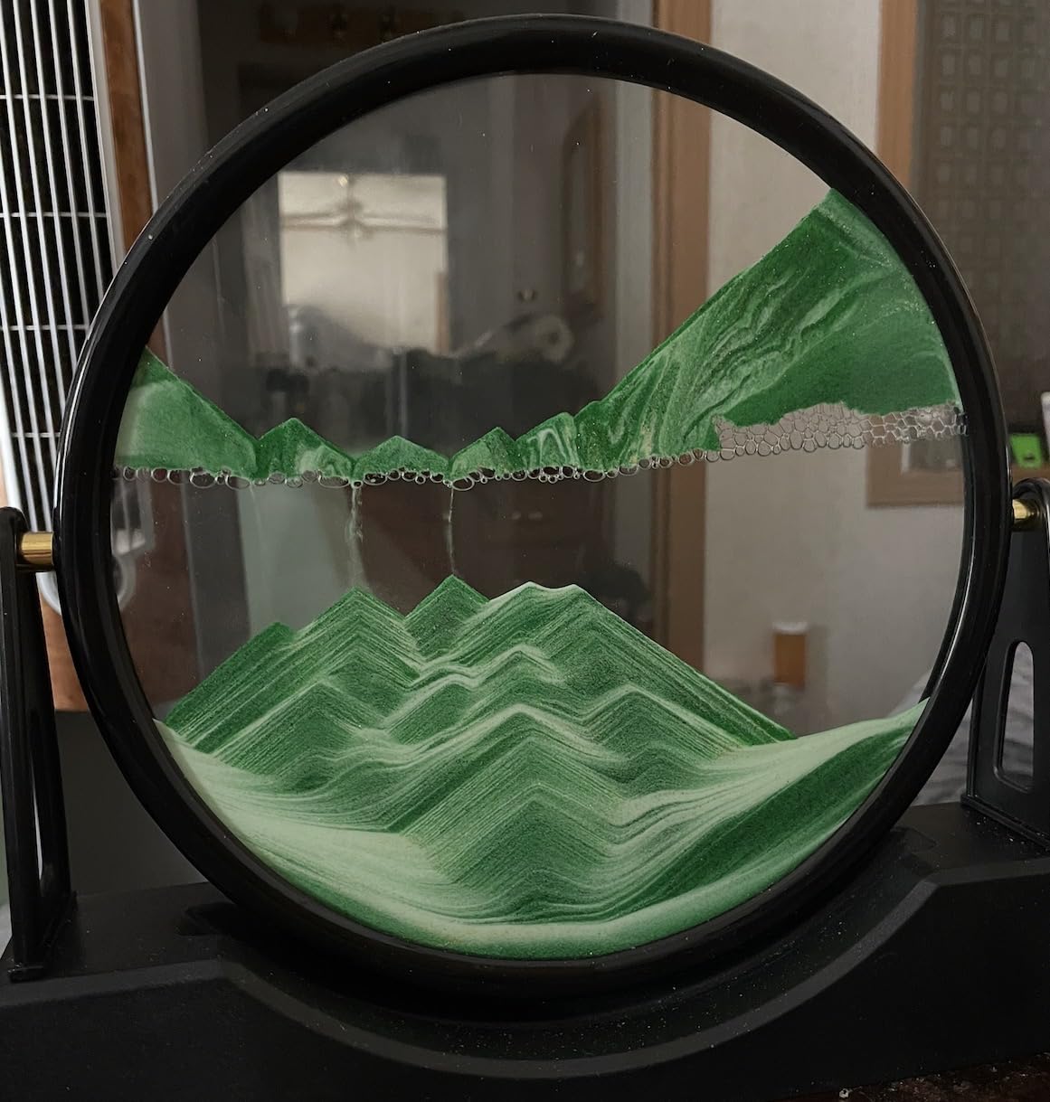FHFTHYH Moving Sand Art Picture Liquid Motion, 3D Quicksand Décor, Deep Sea Sandscapes with Display Flowing Sand Frame for Relaxing, Desktop Office Home Decoration(Orange) customer photo 1