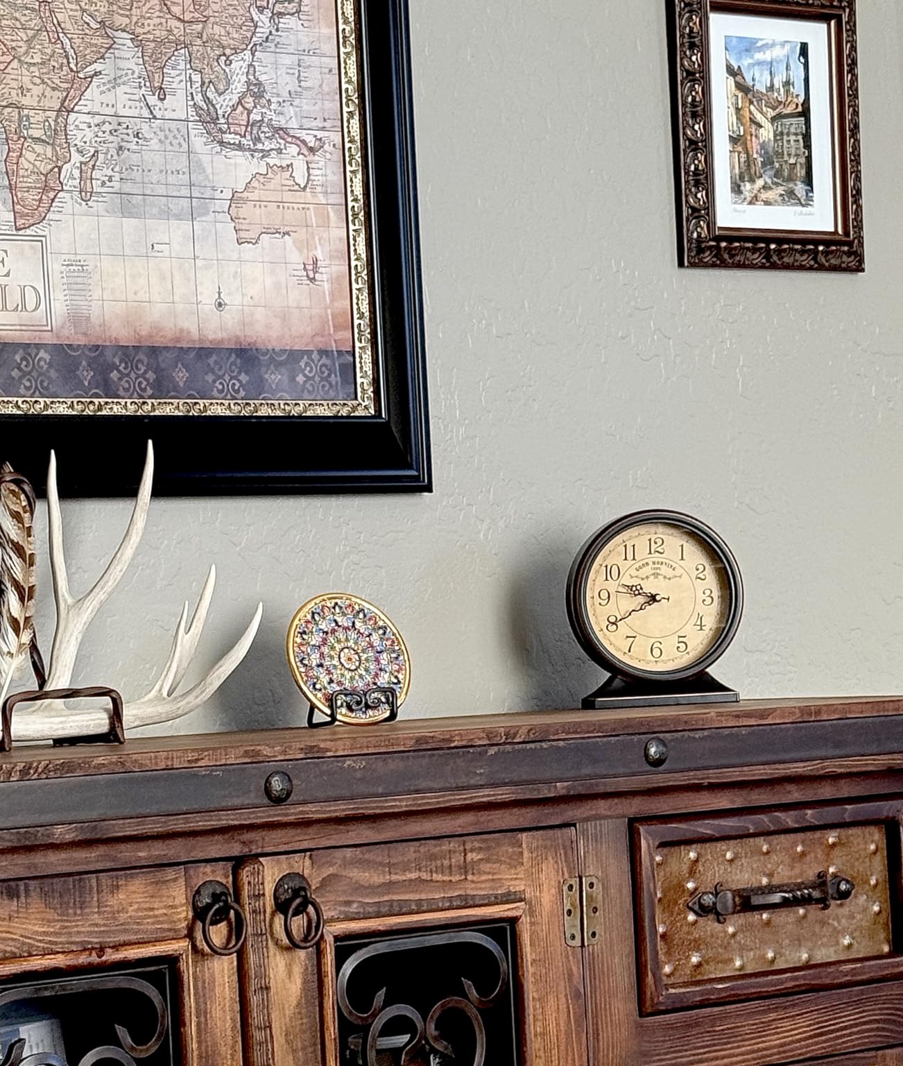 7-Inch Retro Mantel Desk Clocks, Silent Vintage Table Clock with All Metal Frame, Easy to Read Large Retro Mantel Clocks for Living Room, Fireplace and Shelf Decoration customer photo 1