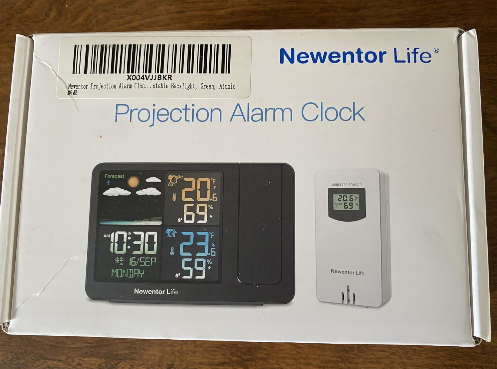 Newentor Projection Alarm Clock, 2-in-1 Weather Station, Red Ceiling | Auto-Dimming Screen with Indoor Outdoor TEM&Hum Monitor, Adjustable Backlight, Forecast, No Atomic Clock for Bedroom Ceiling customer photo 2