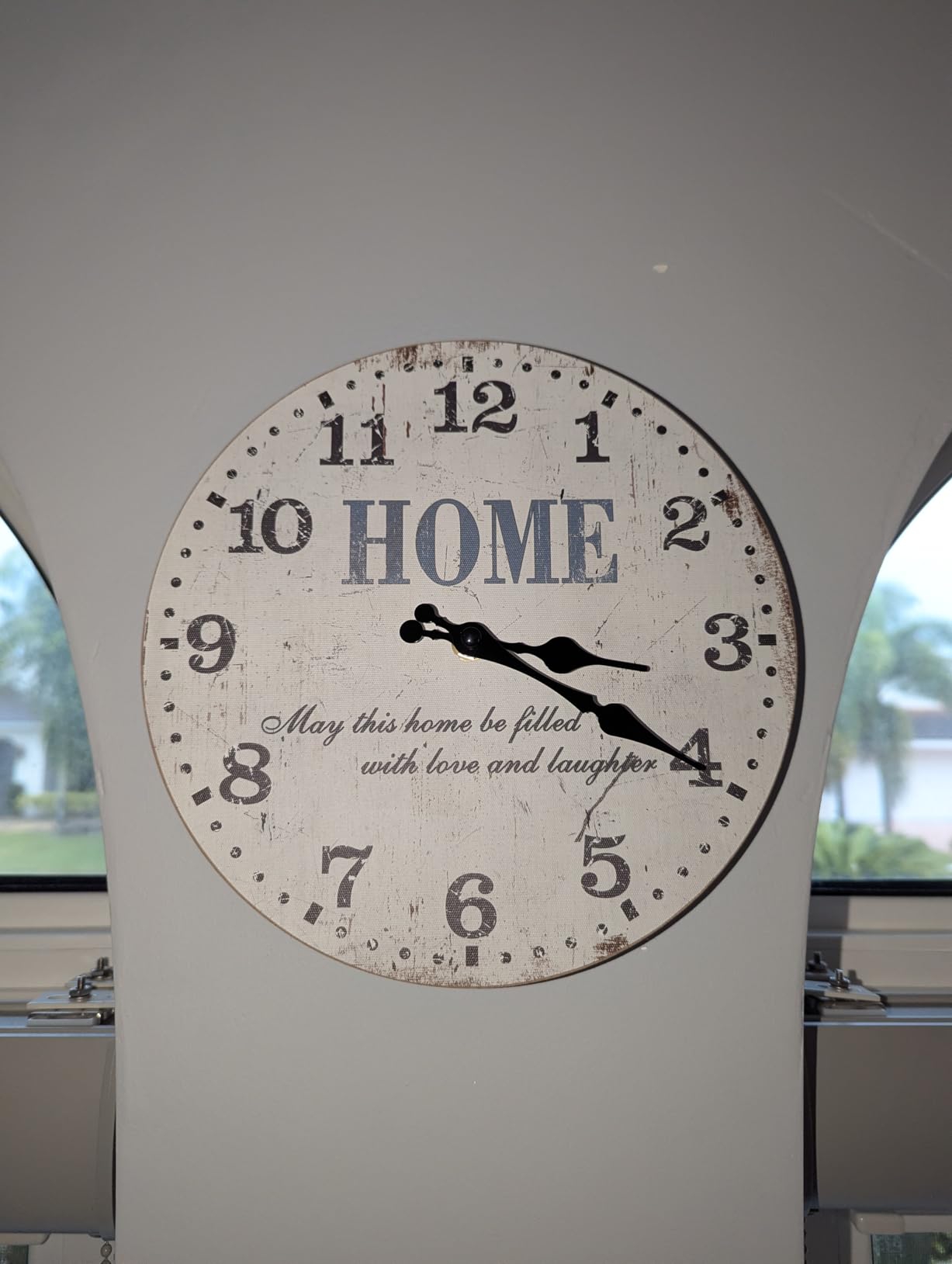 Wooden Wall Clocks Battery Operated 10 Inch | Country Kitchen Wall Clock Home Sign Wall Decor Silent Non Ticking Retro Farmhouse Wall Clocks for Living Room Bedroom Decor customer photo 2