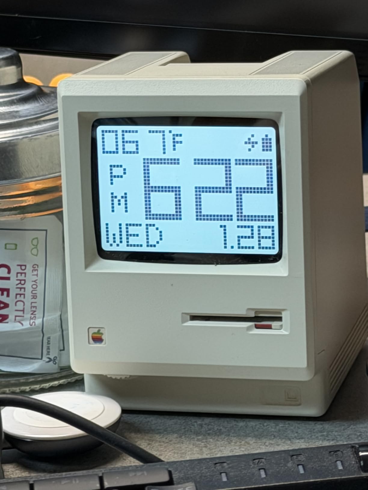 ANTPO Maclock WB-8 Retro Pixel Alarm Clock, 1984 80s Computer Style Electronic Digital Clock with LCD Display, USB Desk Clock for Bedroom, Multiple Alarms, Calendar, Temperature, Adjustable Brightness customer photo 1