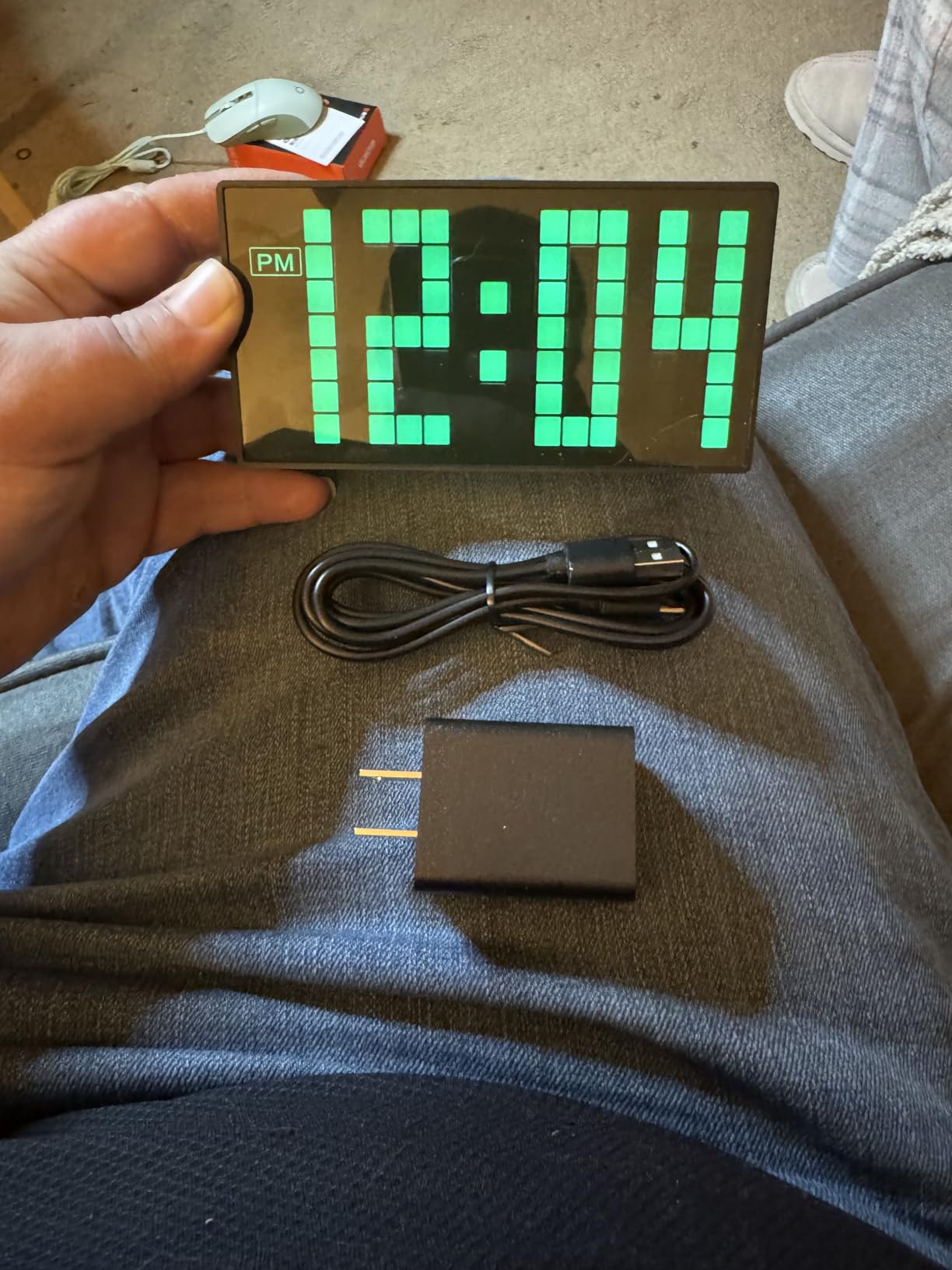 Digital Alarm Clock with Auto-Dimmable LED Pixel Display, Weekend Alarm Mode, Plug-in Power with Battery Backup, DST Adjustment, Perfect for Bedroom or Desk (White Display) customer photo 2