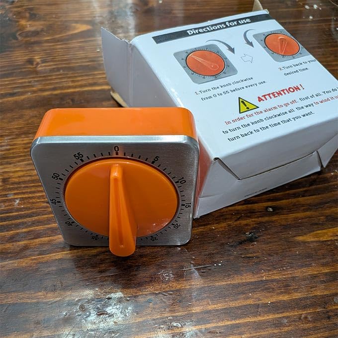 Orange Kitchen Timers for Cooking, Chef Cooking Timer Clock with Loud Alarm,100% Mechanical Desk Timer - No Batteries Required - Magnetic Backing, Exquisite Stainless Steel Body - Countdown Reminder customer photo 2