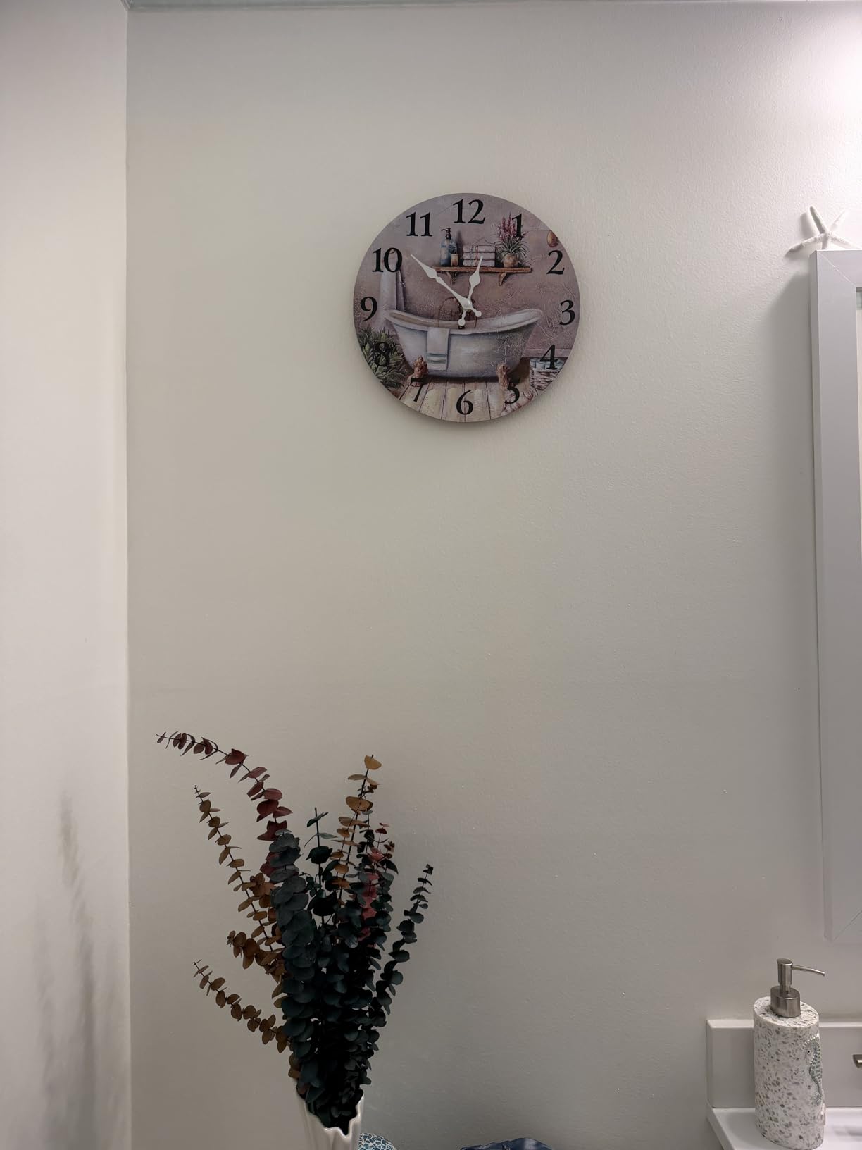 Coffee Cup 8 Inch Small Wooden Wall Clock - Silent Non-Ticking Decorative Clock for Kitchen customer photo 1