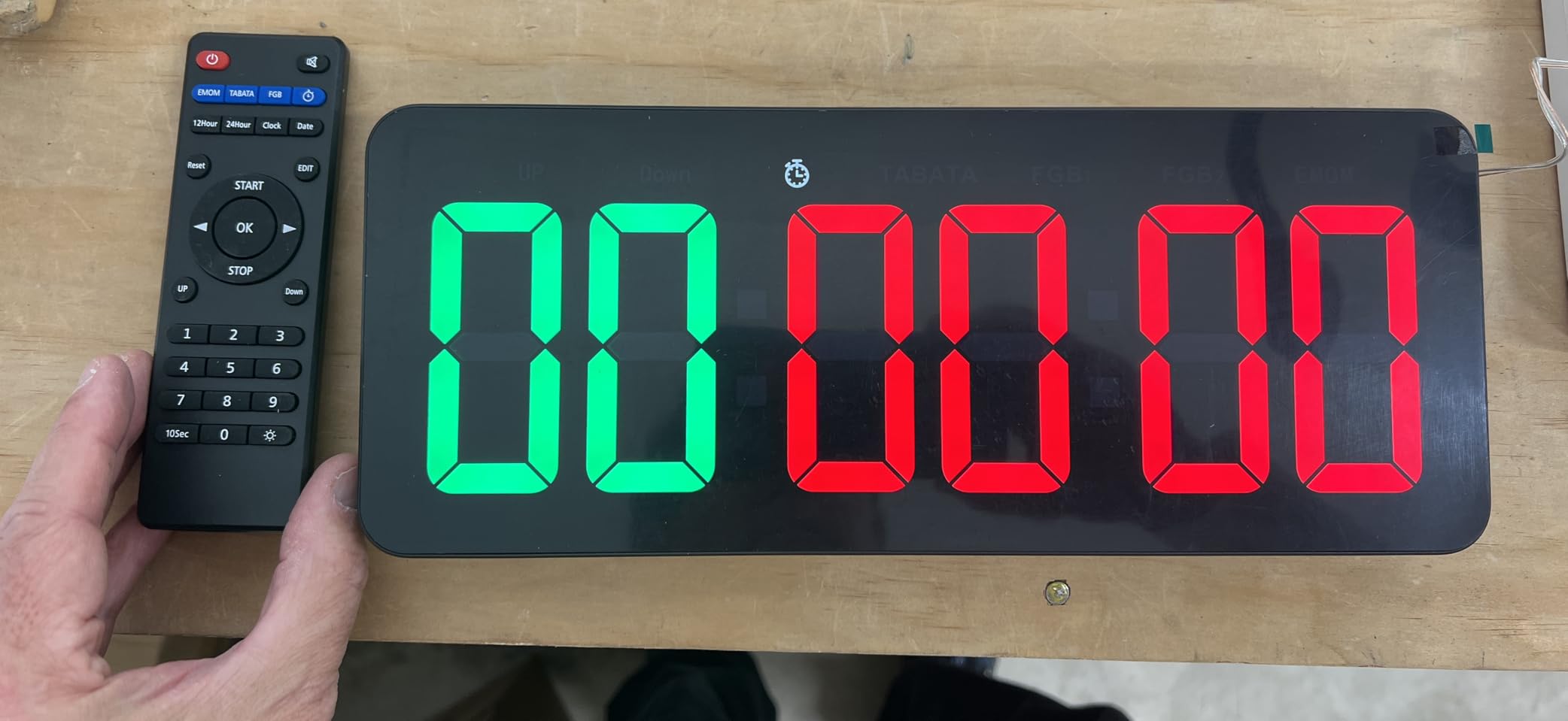 Gym Clock Timer for Tabata/FGB/EMOM Interval Workout | Large LED Display, Digital Wall Clock with Seconds, Remote Control, For Classroom Home Garage Office customer photo 2