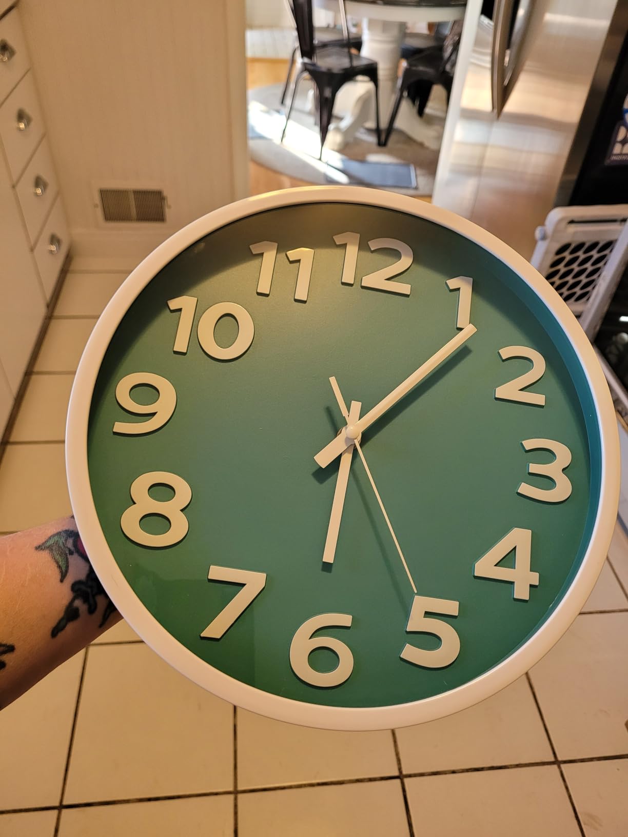 Crosstime 20 Inch Large Wall Clock - Big 3D Numbers Easy to Read, Battery Operated Silent Non-Ticking, Analog Quartz Round Clock customer photo 2