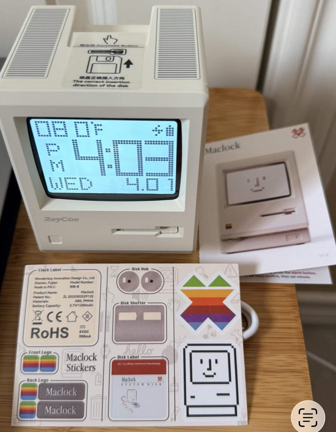 RayCue Maclock WB-8 Retro Pixel Alarm Clock - 1984 Computer-Inspired USB Desk Clock customer photo 1