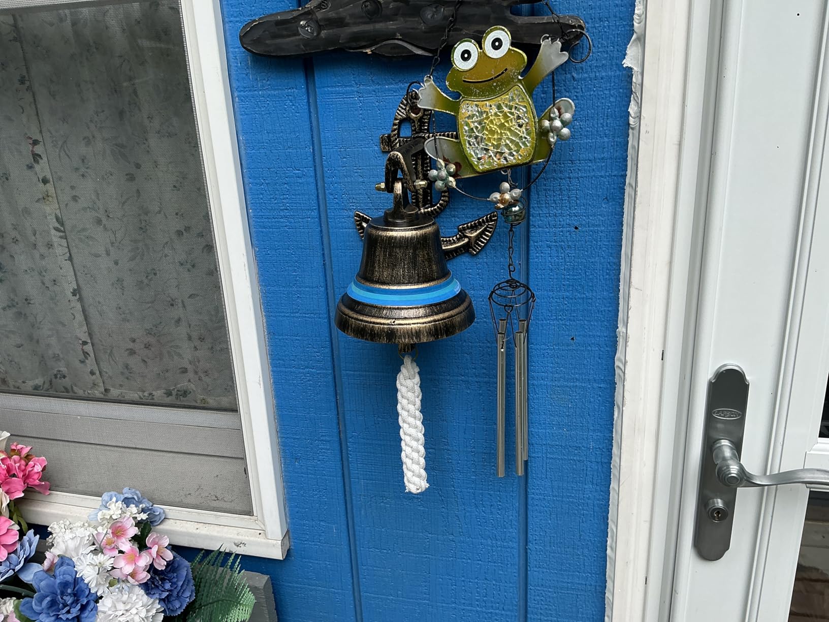 Nautical Anchor Bell Wall Decor Patina Finish Coastal Maritime Ship Bell with Rope Pull, Vintage Beach House Decoration customer photo 1