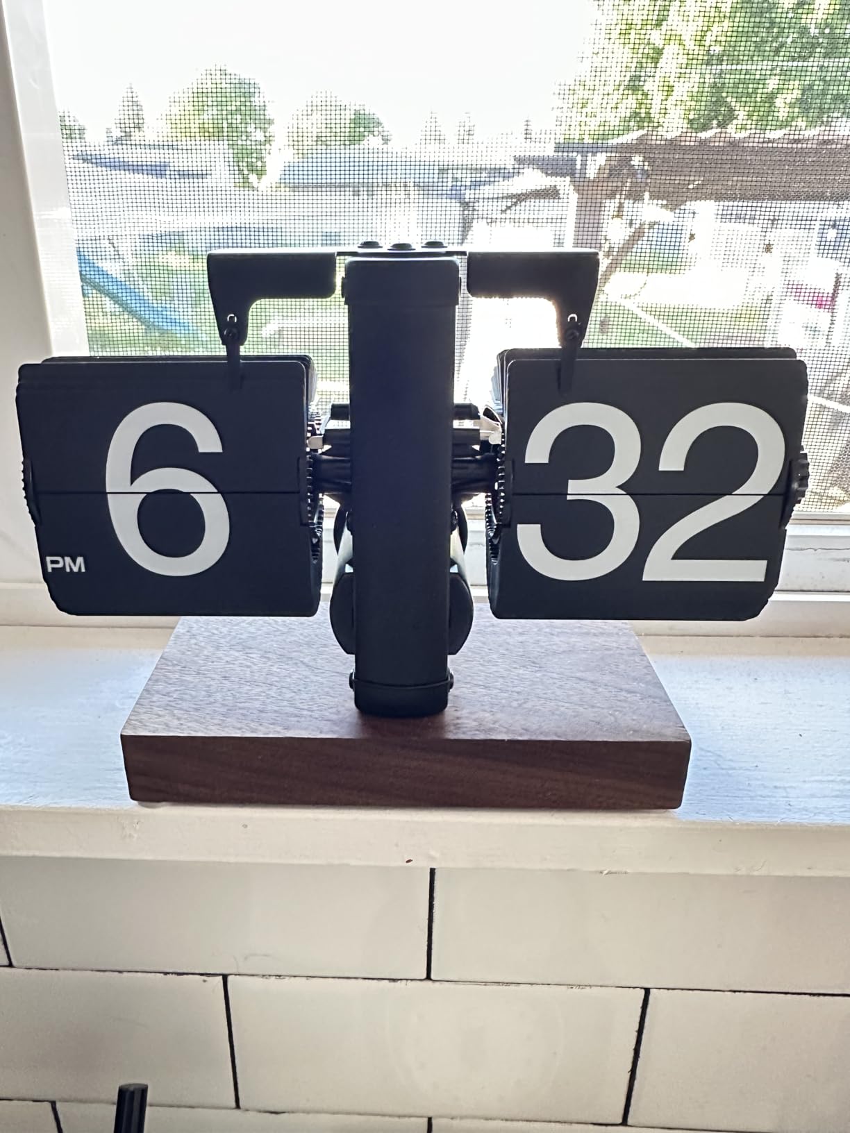 Vintage Auto Flip Down Clock - Mechanical Digital Desk Clock with Solid Walnut Wood Base - Battery Operated Retro Table Clock for Home, Office Decor & Unique Gift customer photo 1