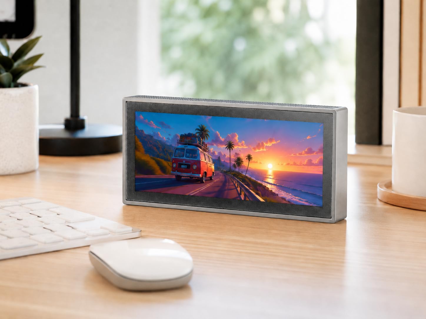 Electronic Display for Real-Time Cryptocurrency/Bitcoin/Stock Market Data, Time, Weather & Temperature, Supports Image Upload and 30s Video Playback, App-Controlled, 960*360 Resolution customer photo 1