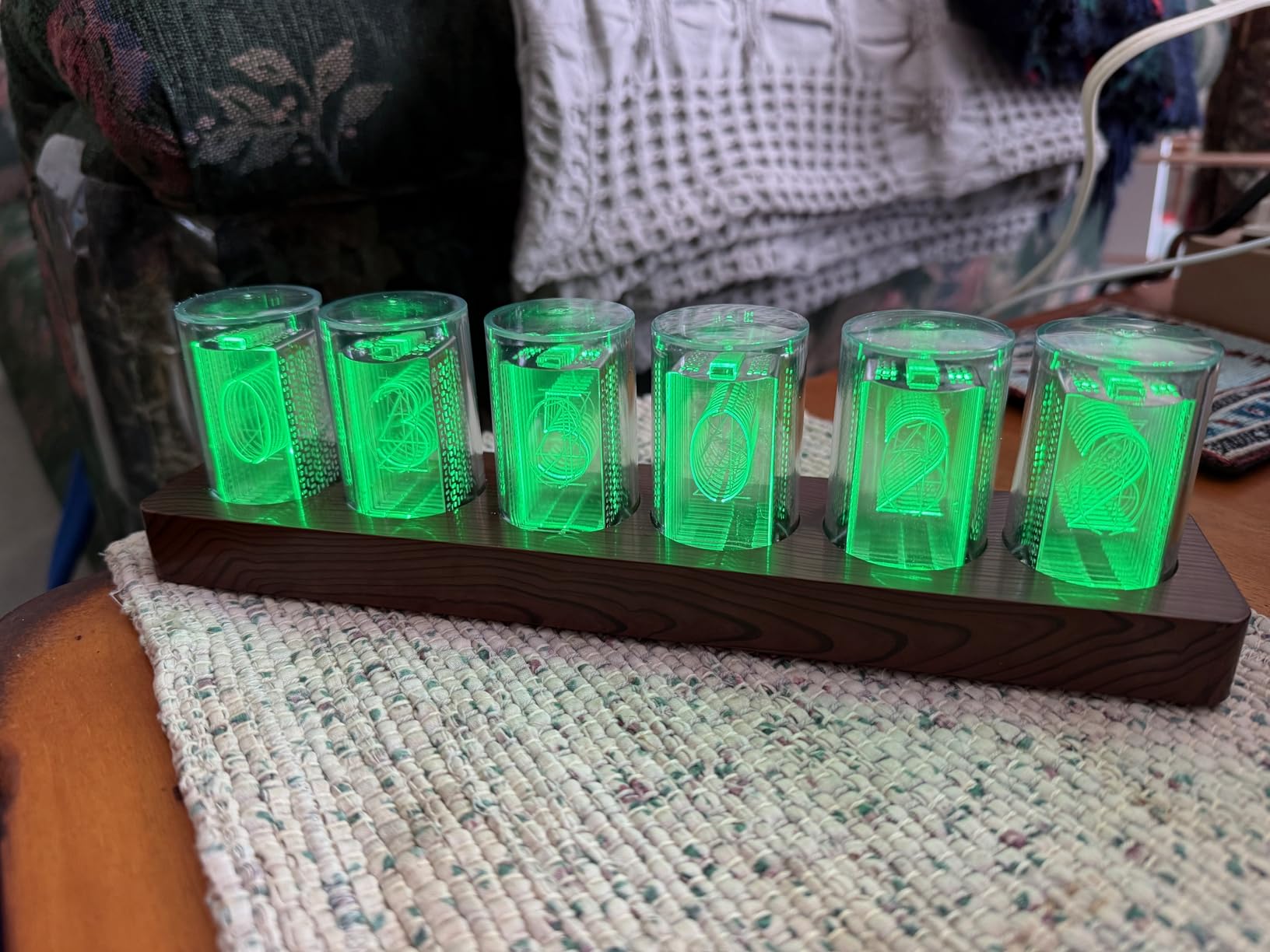 LED Nixie Tube Clock, Small Digital Clock with 7 Modes Display, Digital Alarm Clock with Hours/Minutes/Countdown/Brightness Adjustment - 12/24H Display, Glow Tube Clock, Ideal Gift for Friend customer photo 1