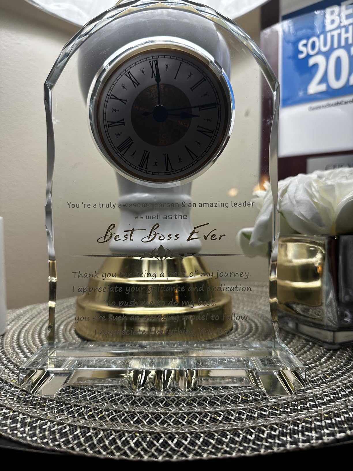 Crystal Clock Wedding Gift for Couples 2026 - Engraved Anniversary, Engagement & Newlywed Keepsake for Bride and Groom, Unique Marriage Present for Mr and Mrs customer photo 2