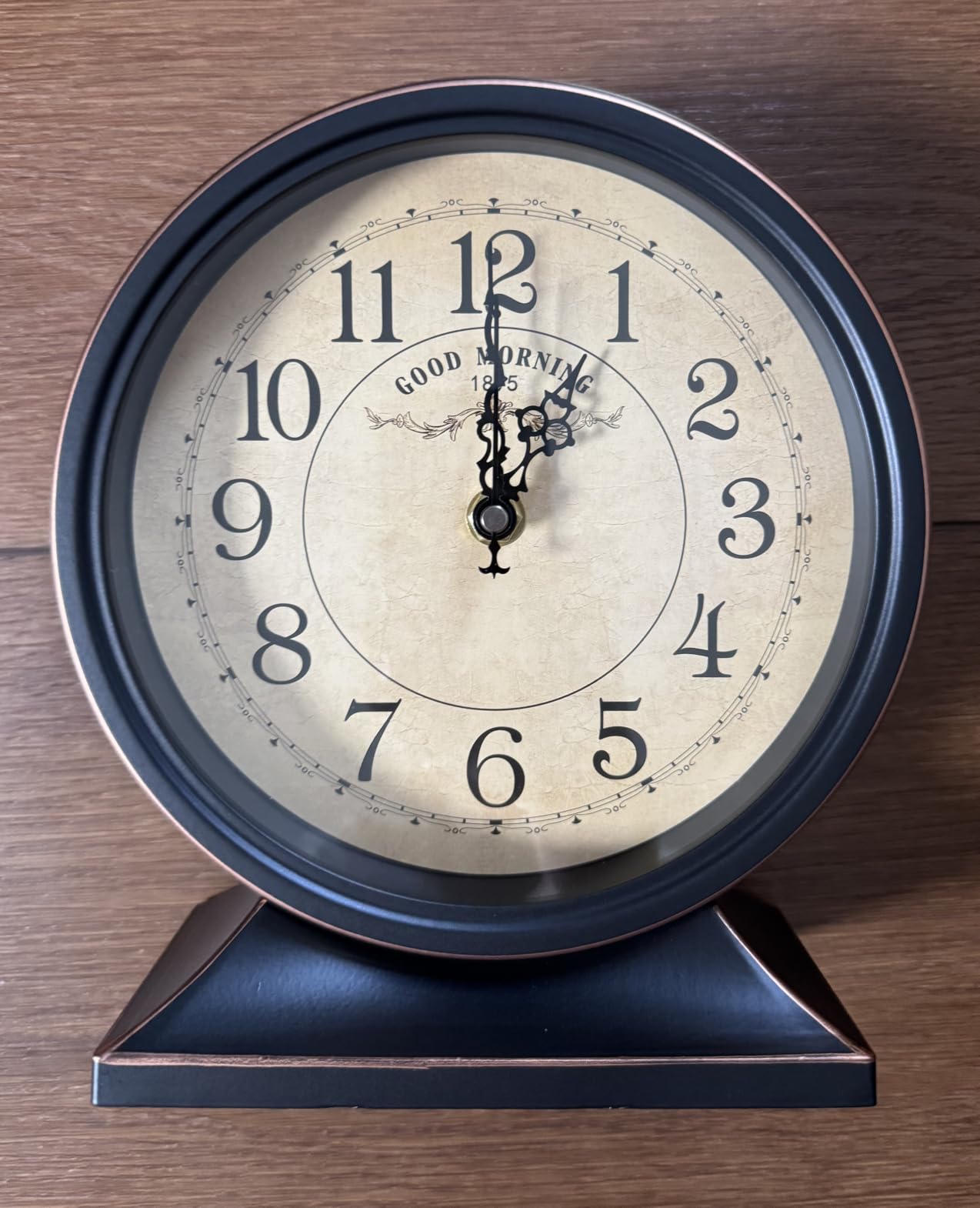 7-Inch Vintage Full Metal Table Clock for Living Room, Antique Mantel Clock with Silent Movement, Large Fireplace Mantel Clock for Shelf, Desk and Entryway Decor customer photo 1
