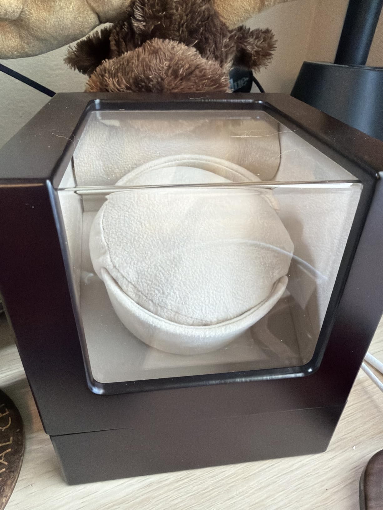 Single Wooden Watch Winder Box for Automatic Watches with Japanese Motor customer photo 1