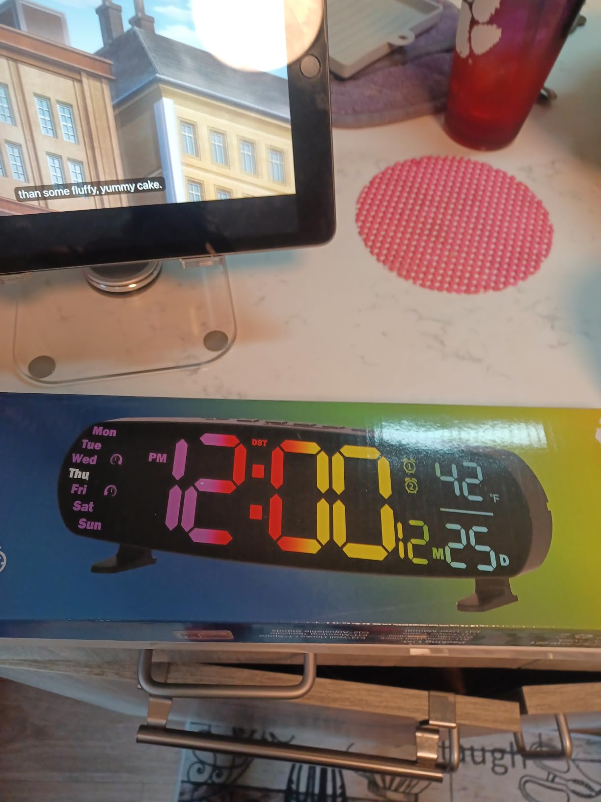 Large Digital Wall Clock for Classroom, 14.4 inch Large Display | Auto Dimming, Temperature and Date, Remote Control, Night Light, DST, Alarm, Wallclock for Gym/Bedroom/Living/Seniors customer photo 2