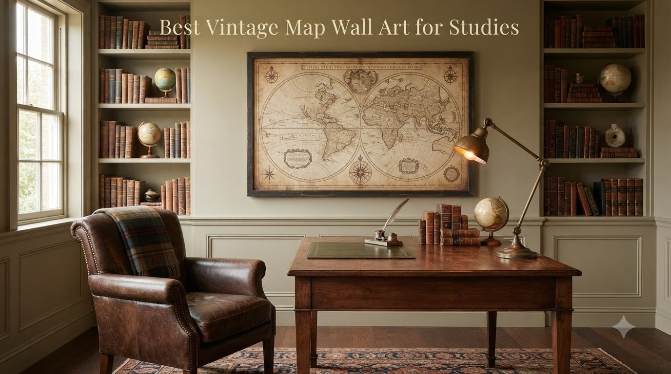 Best Vintage Map Wall Art for Studies