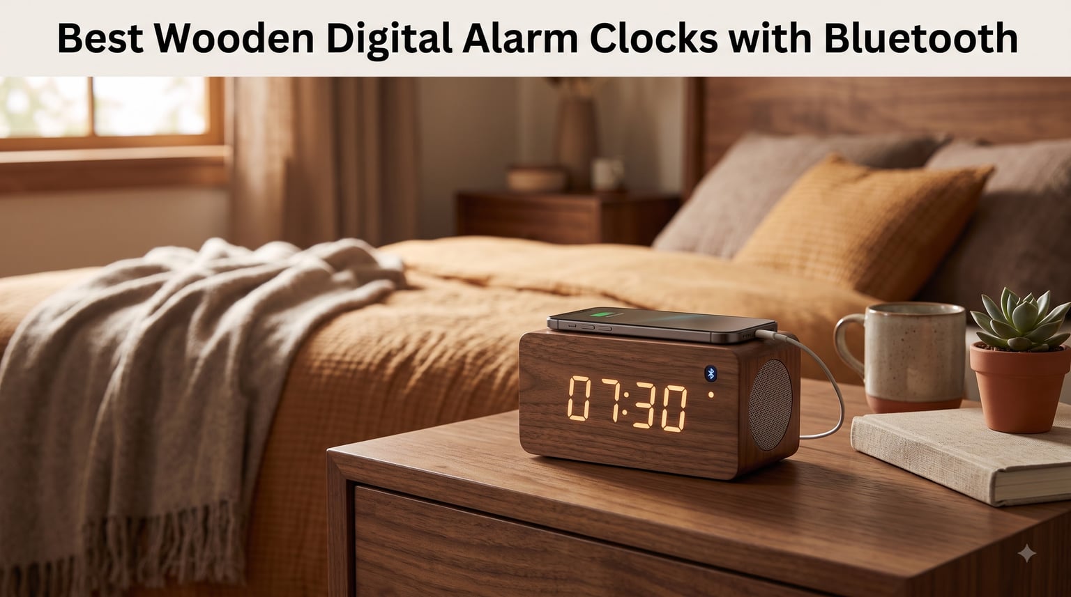 Best Wooden Digital Alarm Clocks with Bluetooth