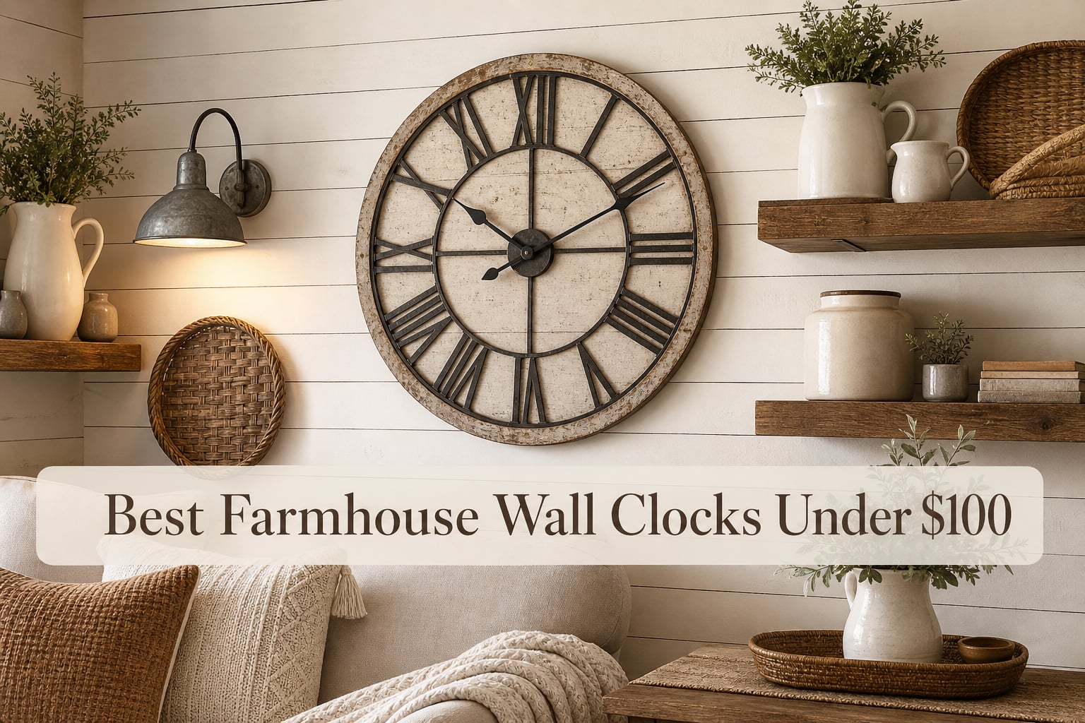 Best Farmhouse Wall Clocks Under $100