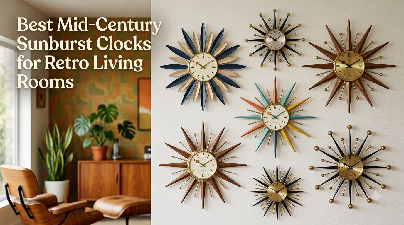 Best Mid-Century Sunburst Clocks for Retro Living Rooms