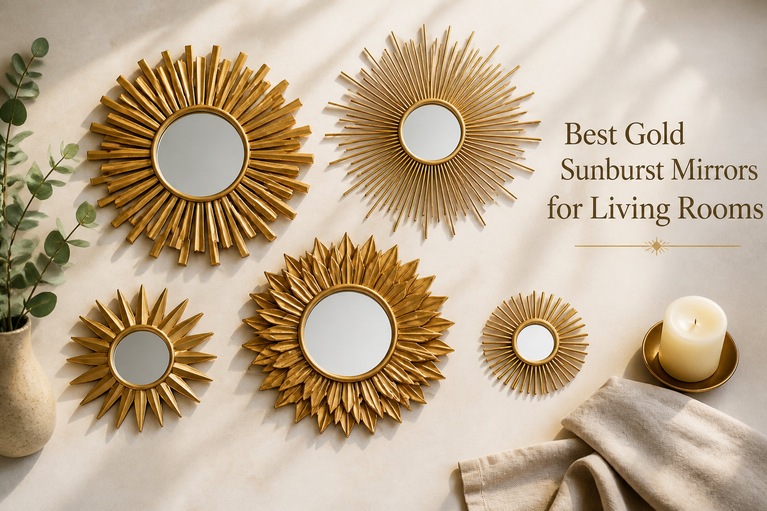 Best Gold Sunburst Mirrors for Living Rooms