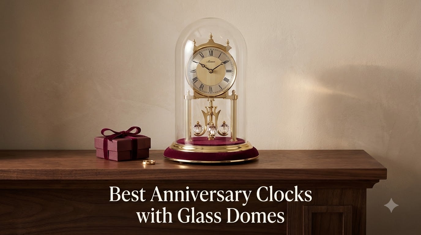 Best Anniversary Clocks with Glass Domes
