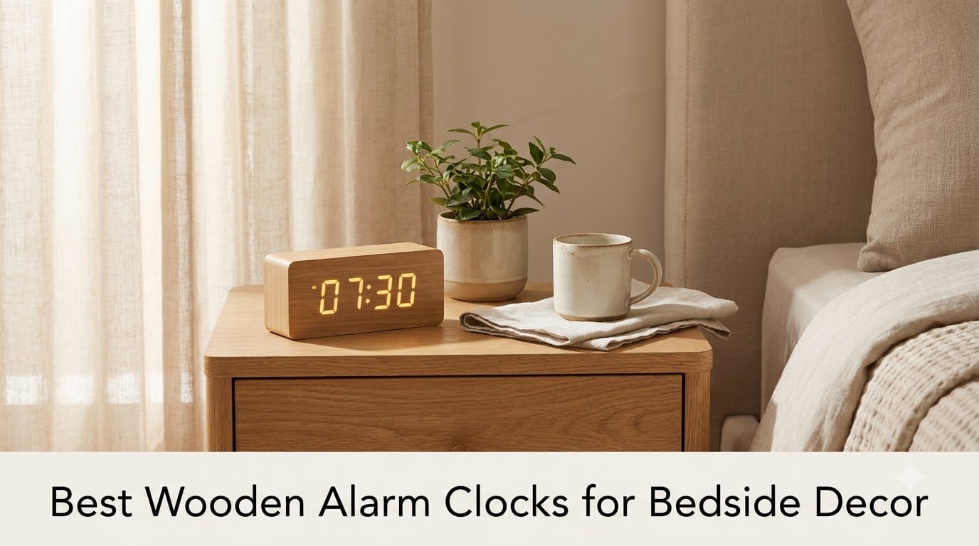 Best Wooden Alarm Clocks for Bedside Decor