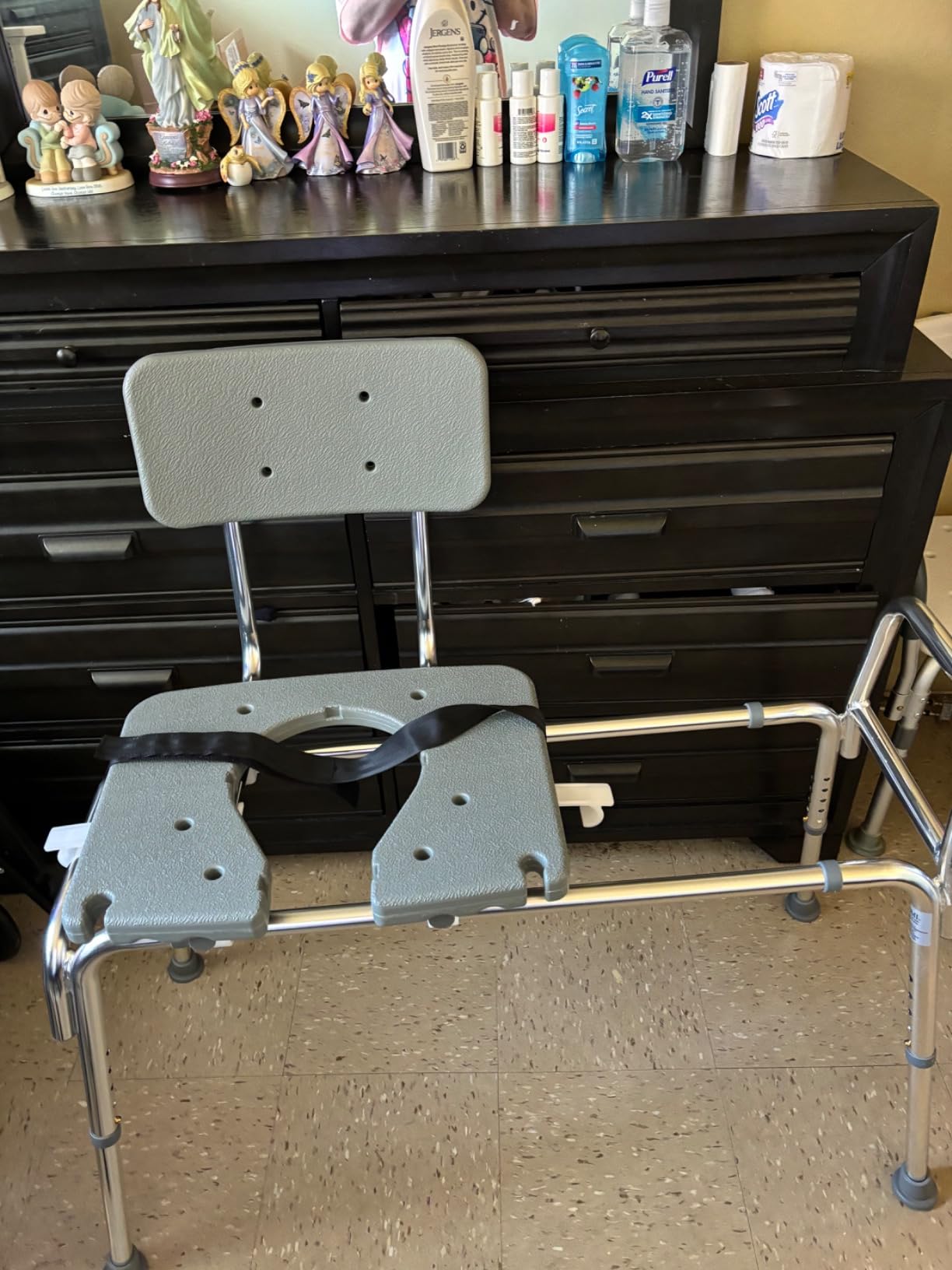 DMI Tub Transfer Bench and Shower Chair with Non Slip Aluminum Body, FSA Eligible, Adjustable Seat Height and Cut Out Access, Holds Weight up to 400 Lbs, Bath and Shower Safety, Transfer Bench customer photo 1