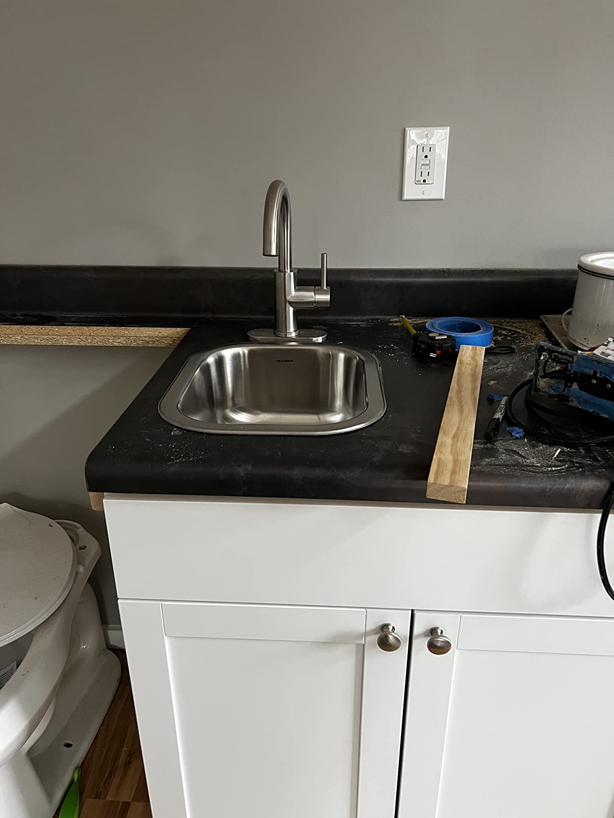 Houzer Club Stainless Steel Kitchen Bar & Prep Sink: 10 Inch Undermount Small Sink with Strainer, Durable & Versatile, Essential for Home & Apartment: CS-1307-1 customer photo 1