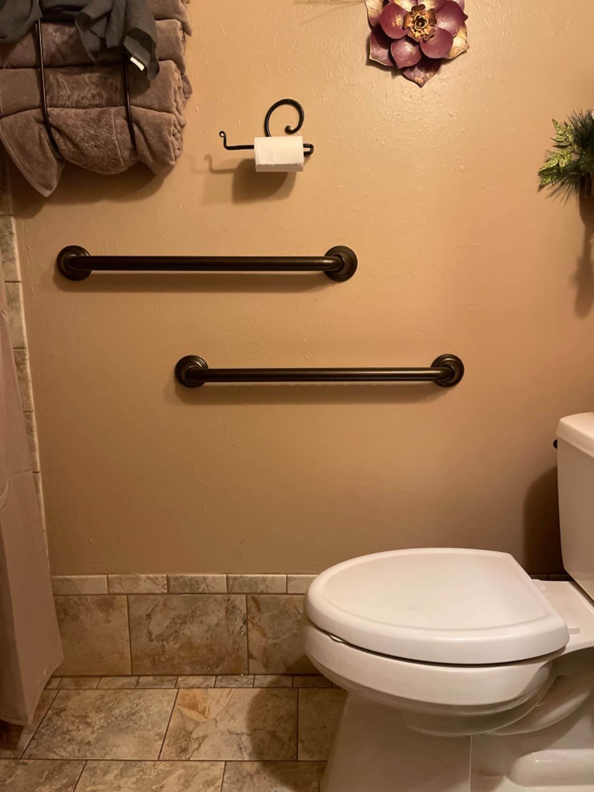 Moen Home Care Bathroom Safety Designer24 Inch Handicap Grab Bar for Bathtub and Shower with Curled Grip, Elderly Assistance Product, Brushed Nickel, LR8724D3GBN customer photo 1