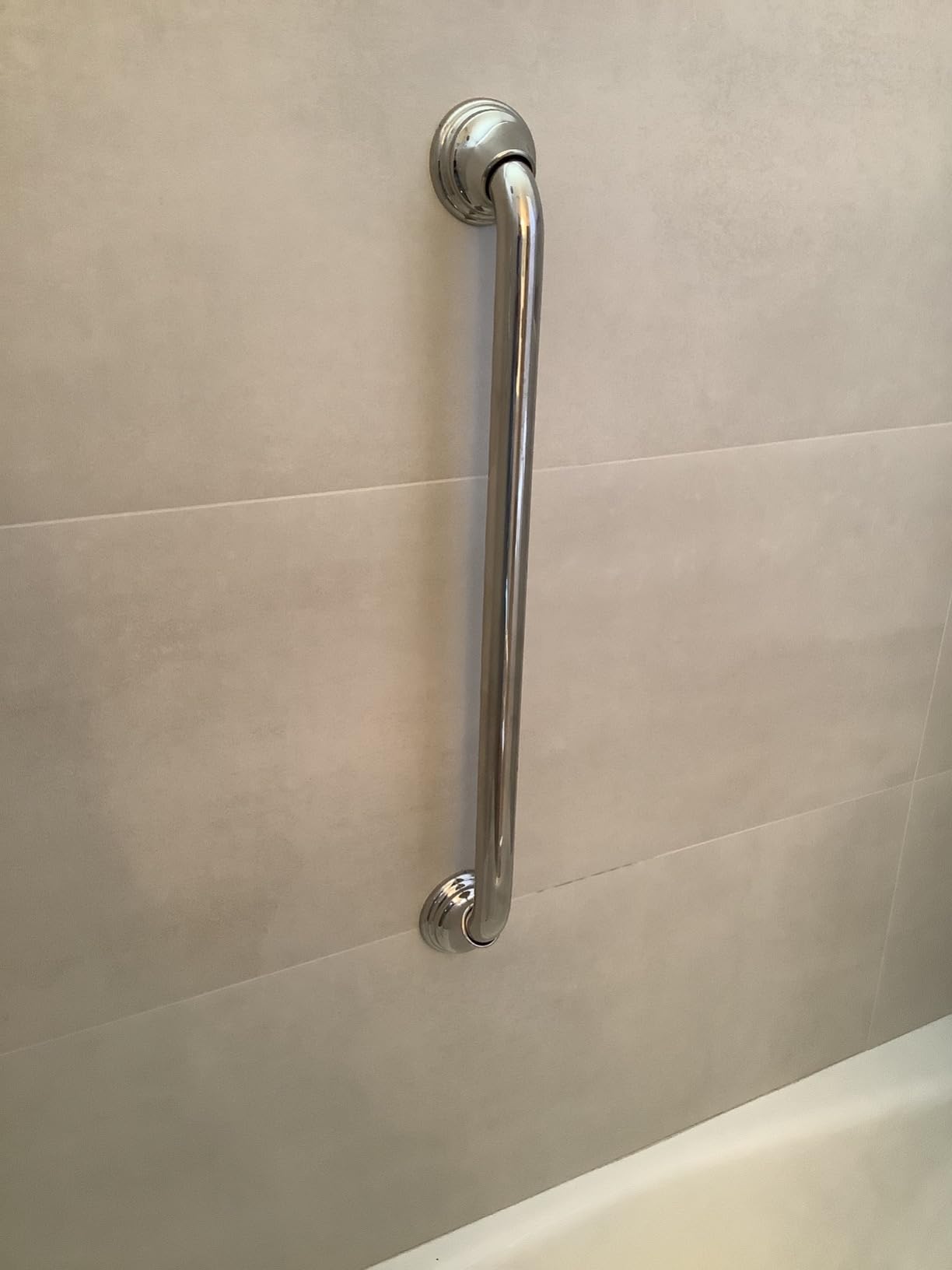 Moen Home Care Bathroom Safety Designer24 Inch Handicap Grab Bar for Bathtub and Shower with Curled Grip, Elderly Assistance Product, Brushed Nickel, LR8724D3GBN customer photo 2