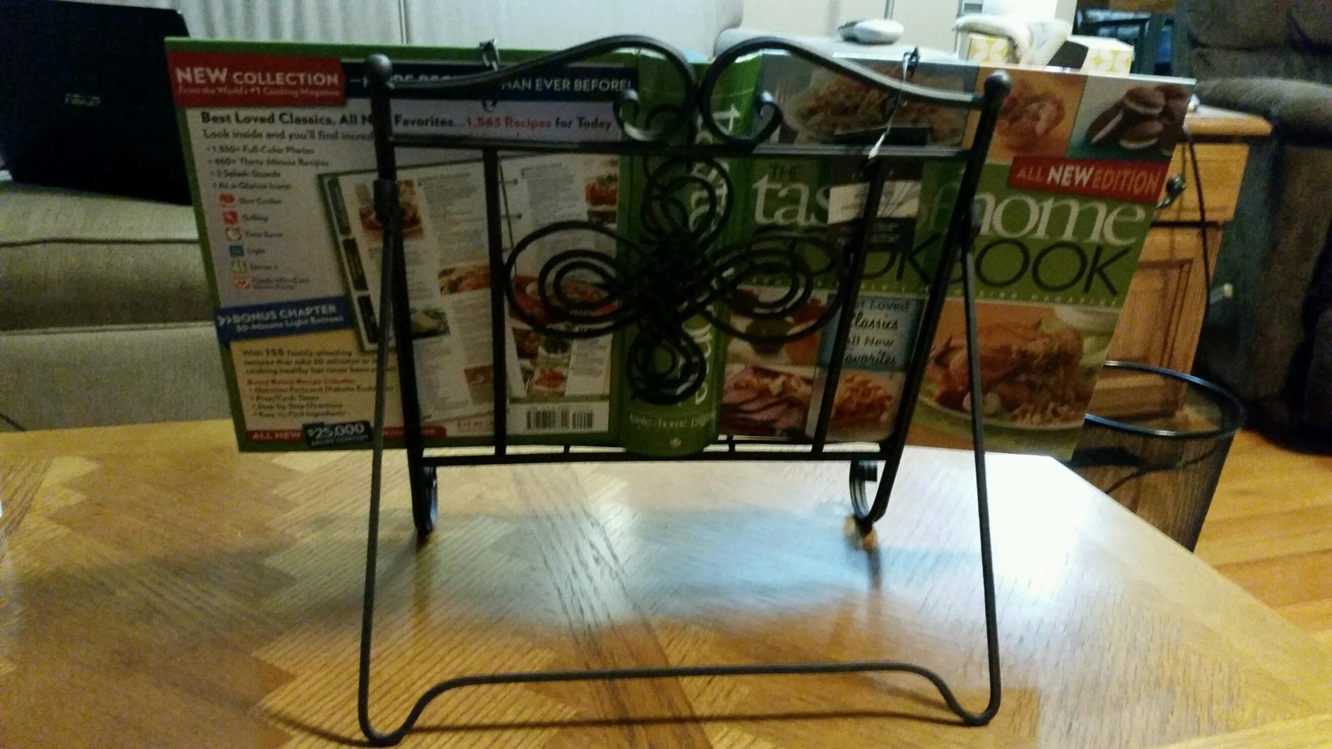 Tripar Swirl Design Metal Cookbook Stand for Cookbooks, Tablets, Recipes, Portable, Adjustable, Free Standing customer photo 2