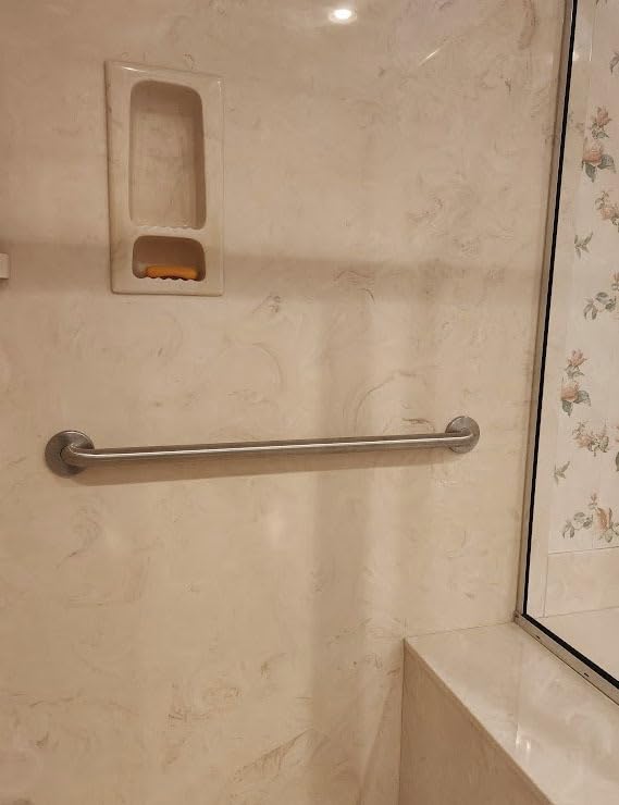 Moen Home Care Bathroom Safety 32 Inch Stainless Steel Handicap Grab Bar for Bathtub and Shower, Elderly Assistance Product with Concealed Screws, 8732 customer photo 1