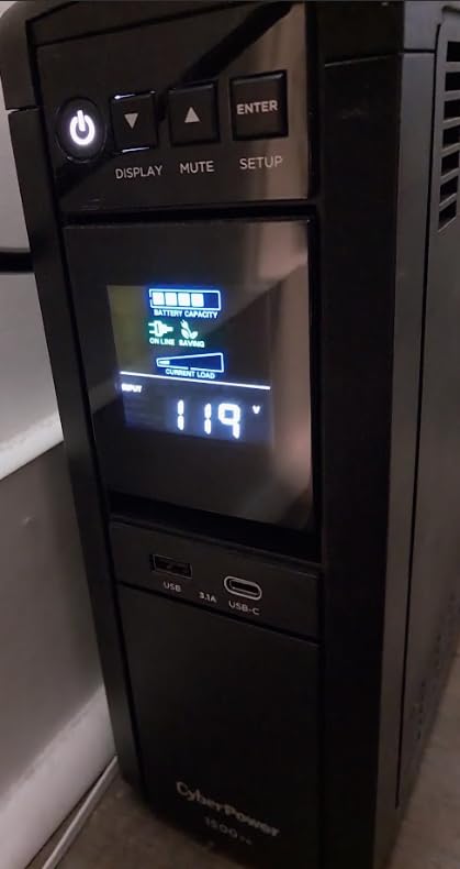 CyberPower CP1500PFCLCD PFC Sinewave UPS Battery Backup and Surge Protector, 1500VA/1000W, 12 Outlets, AVR, Mini Tower, UL Certified customer photo 2