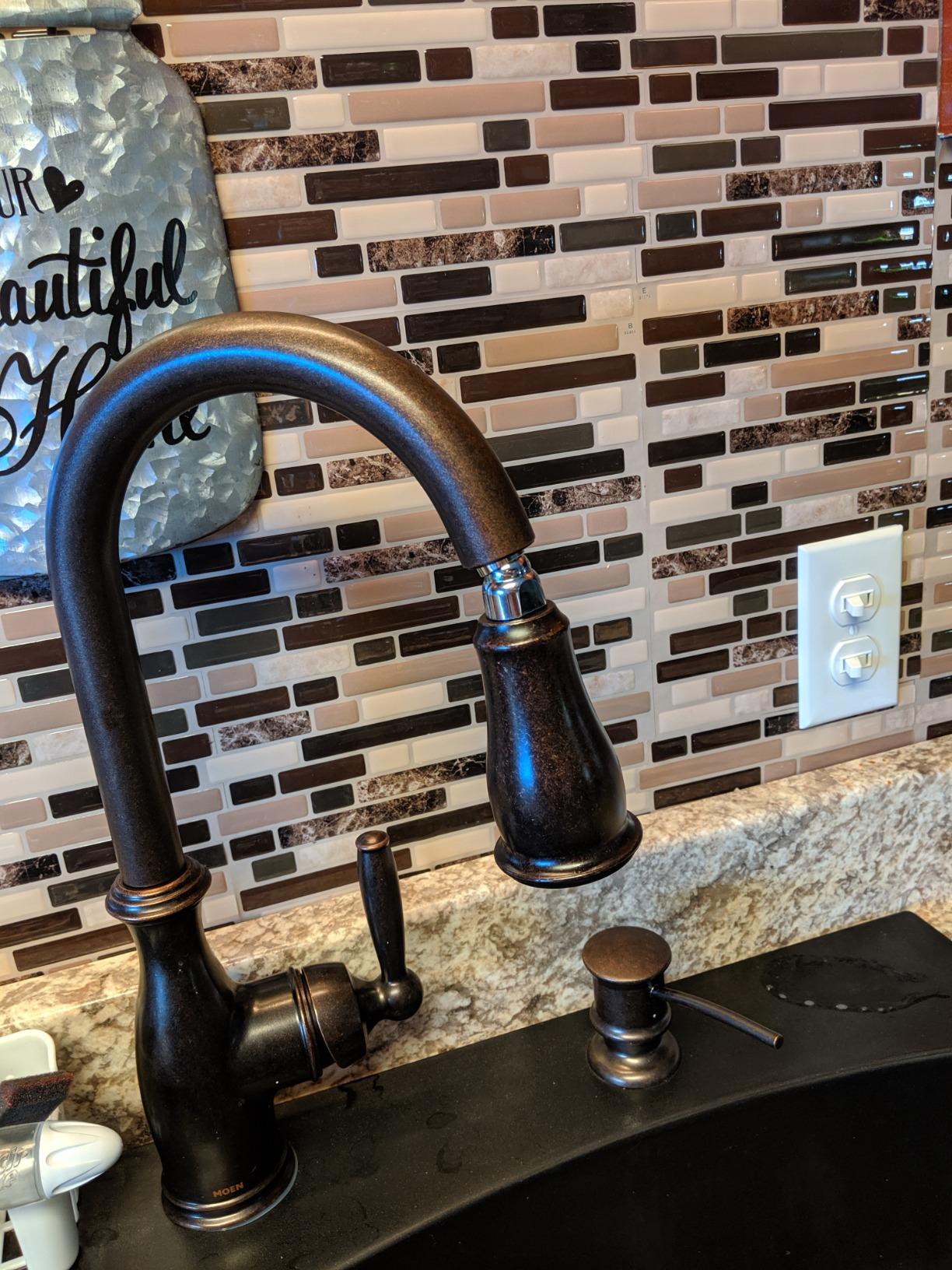 Moen Brantford Oil Rubbed Bronze Traditional One-Handle Kitchen Faucet with Pulldown Sprayer Featuring Power Boost and Reflex Docking System, 7185ORB customer photo 1