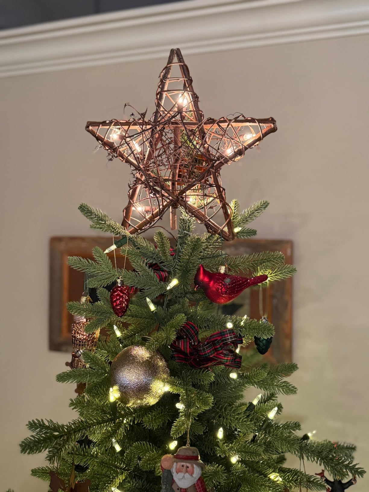 Kurt Adler UL1219/NAT 10 Light Indoor Rattan Natural Star Treetop customer photo 2
