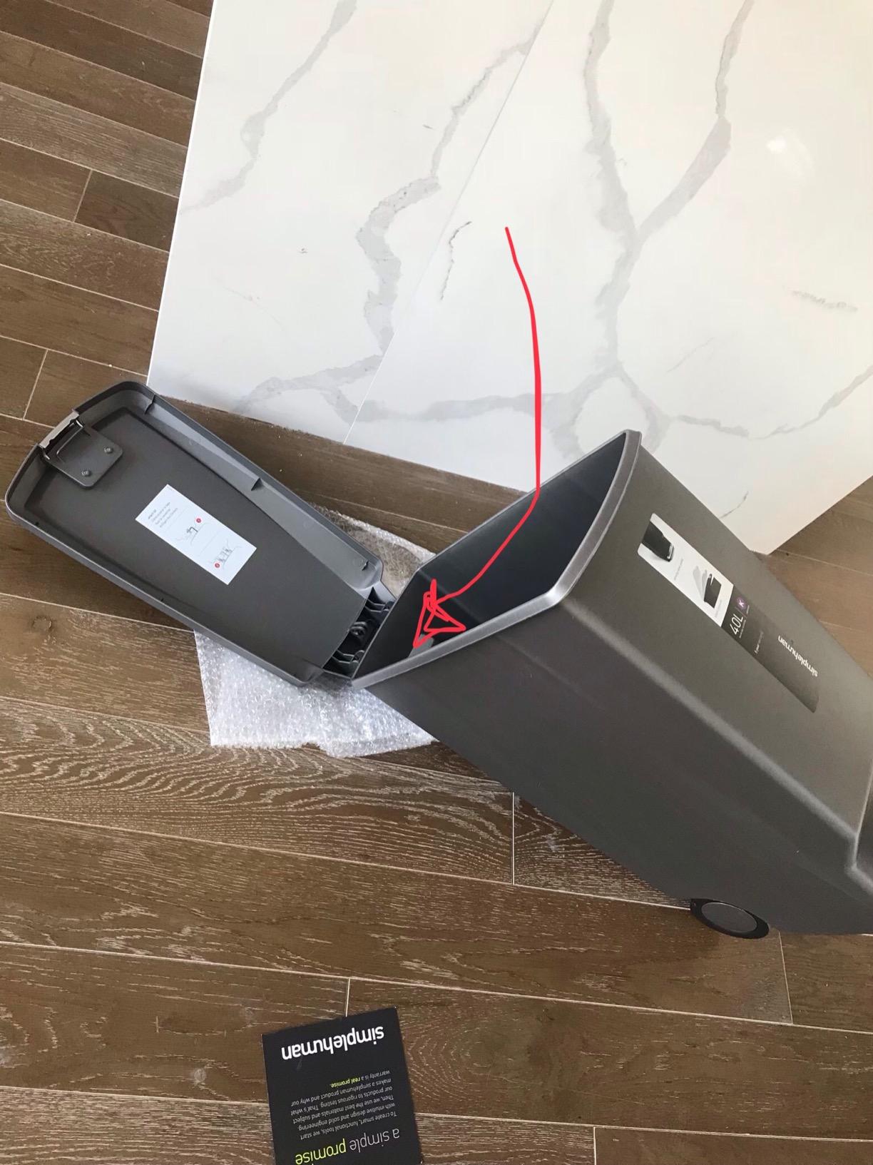 simplehuman 40 Liter / 10.6 Gallon Slim Kitchen Step Trash Can With Secure Slide Lock, Black Plastic customer photo 2