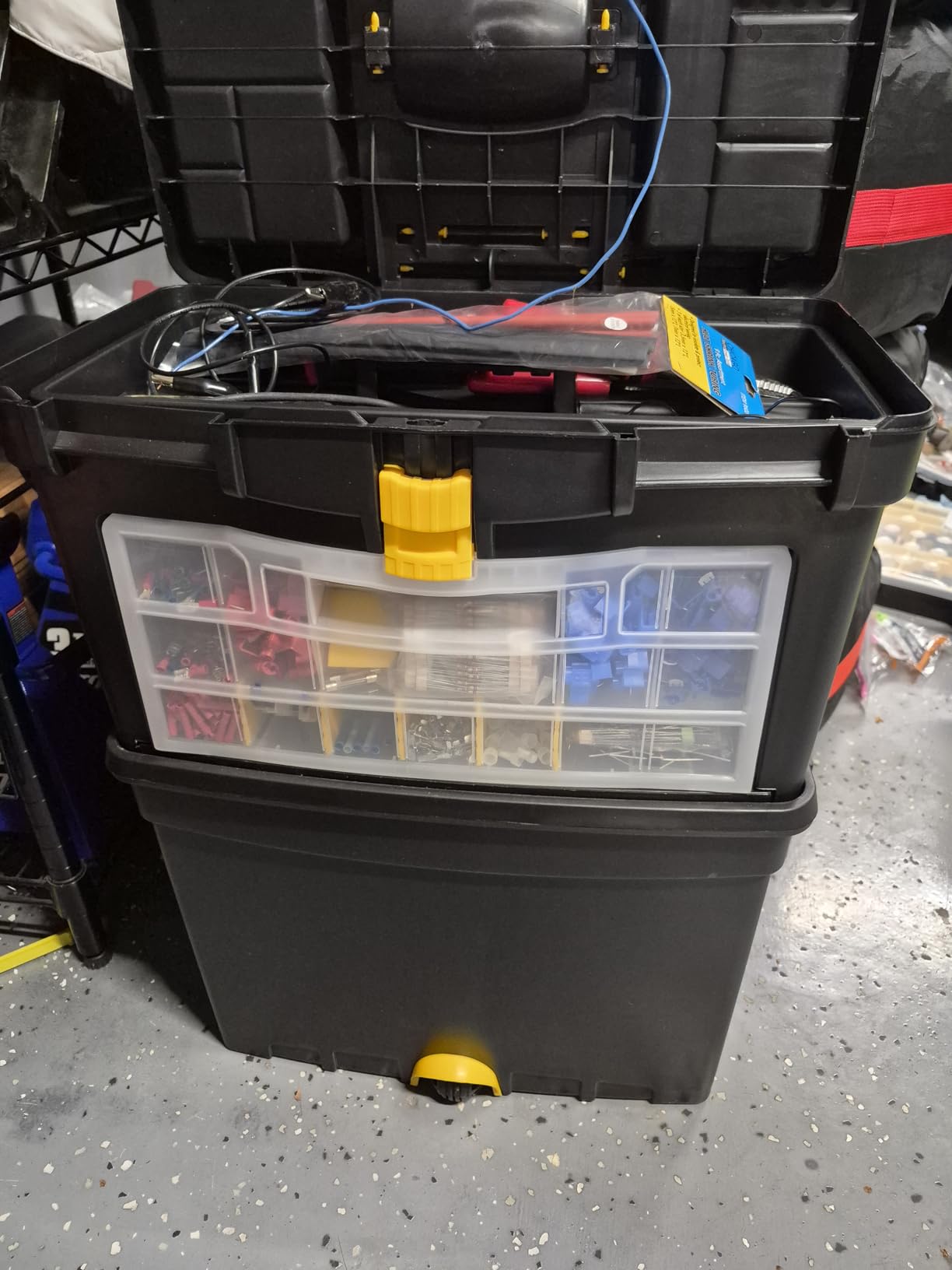 Rolling Tool Box with Wheels, Foldable Comfort Handle, and Removable Top – Toolbox Organizers and Storage by Stalwart customer photo 2