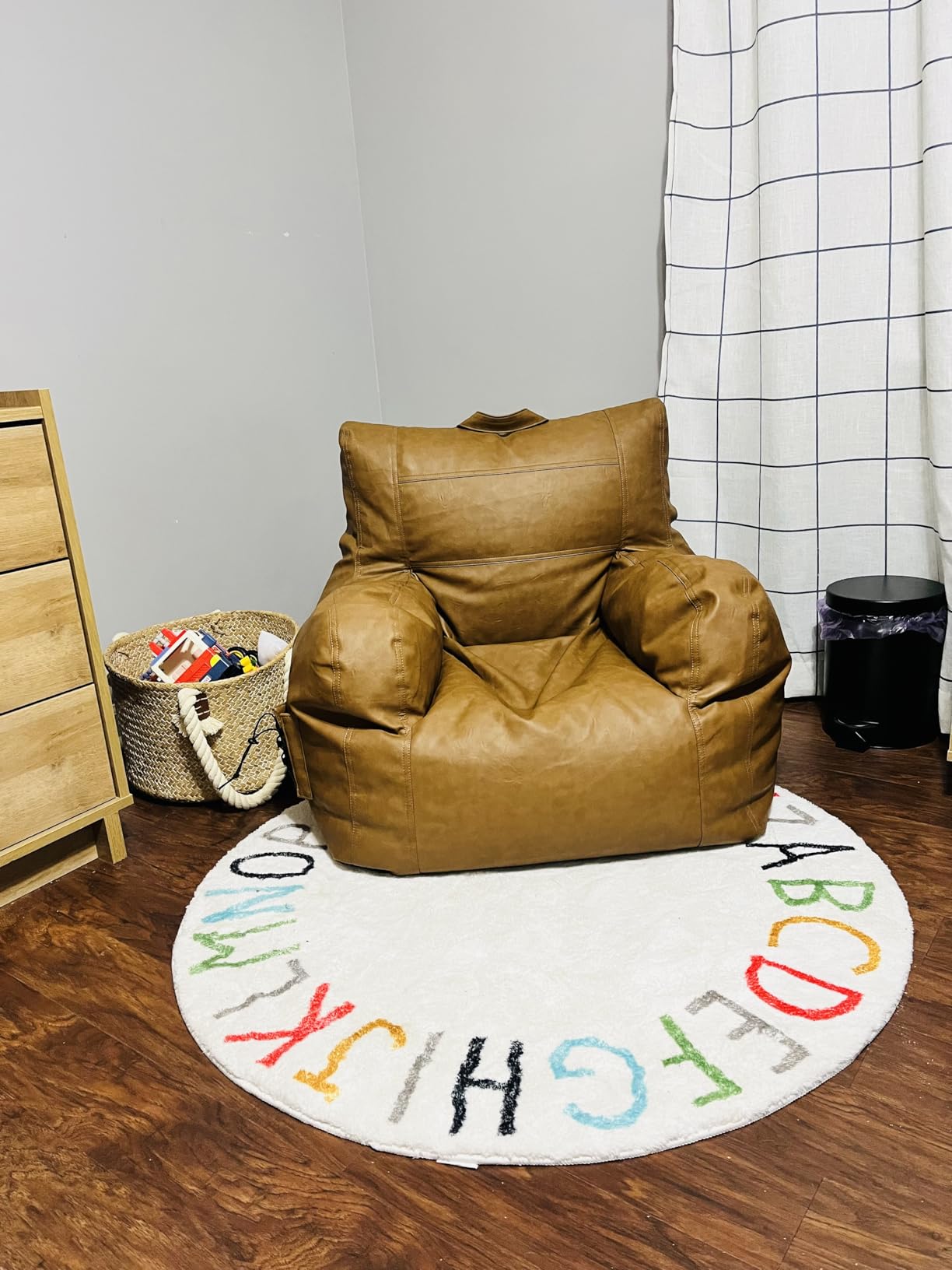 Big Joe Dorm Bean Bag Chair with Drink Holder and Pocket, Black Smartmax, Durable Polyester Nylon Blend, 3 feet customer photo 2