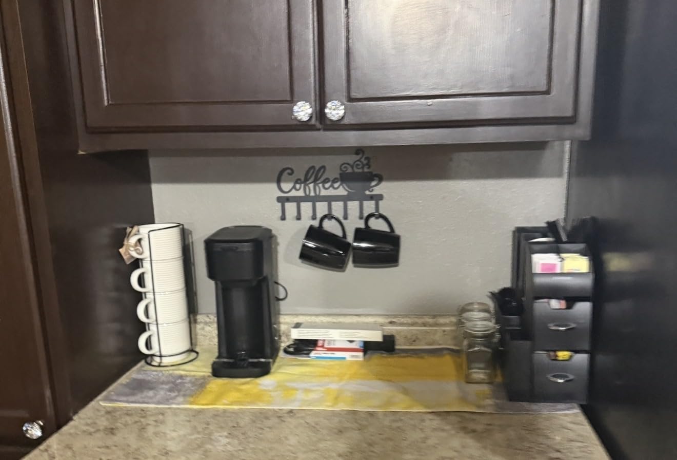 Mind Reader Cup and Condiment Station, Countertop Organizer, Coffee Bar, Kitchen, Stirrers, 5.35