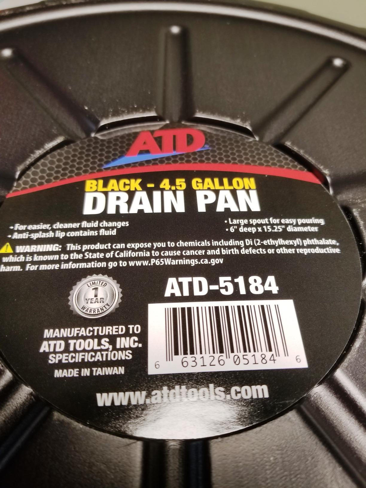 ATD Tools 5184 Black Drain Pan - 4-1/2 Gallon Capacity customer photo 1