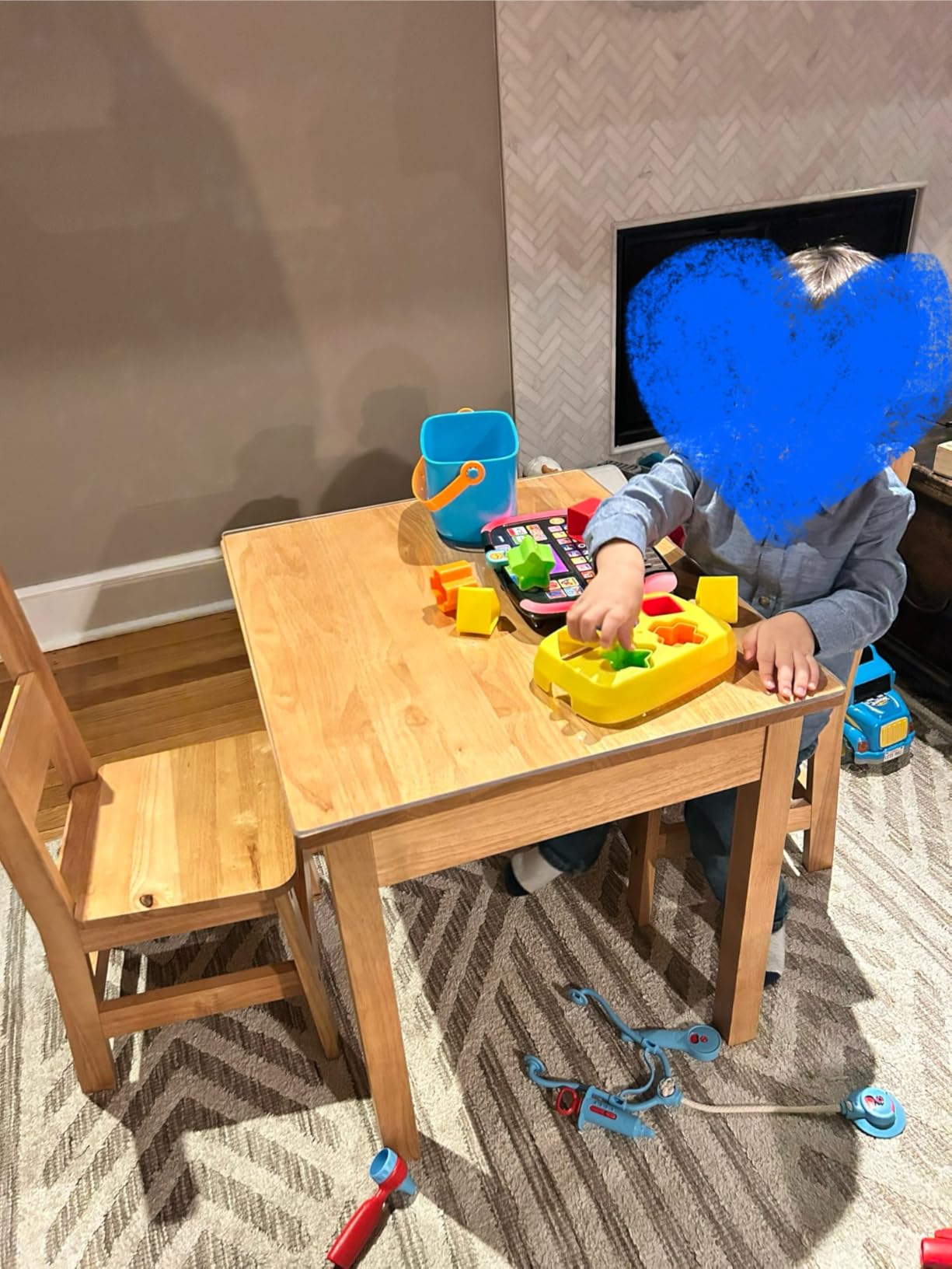 Melissa & Doug Solid Wood Table and 2 Chairs Playroom Furniture customer photo 1