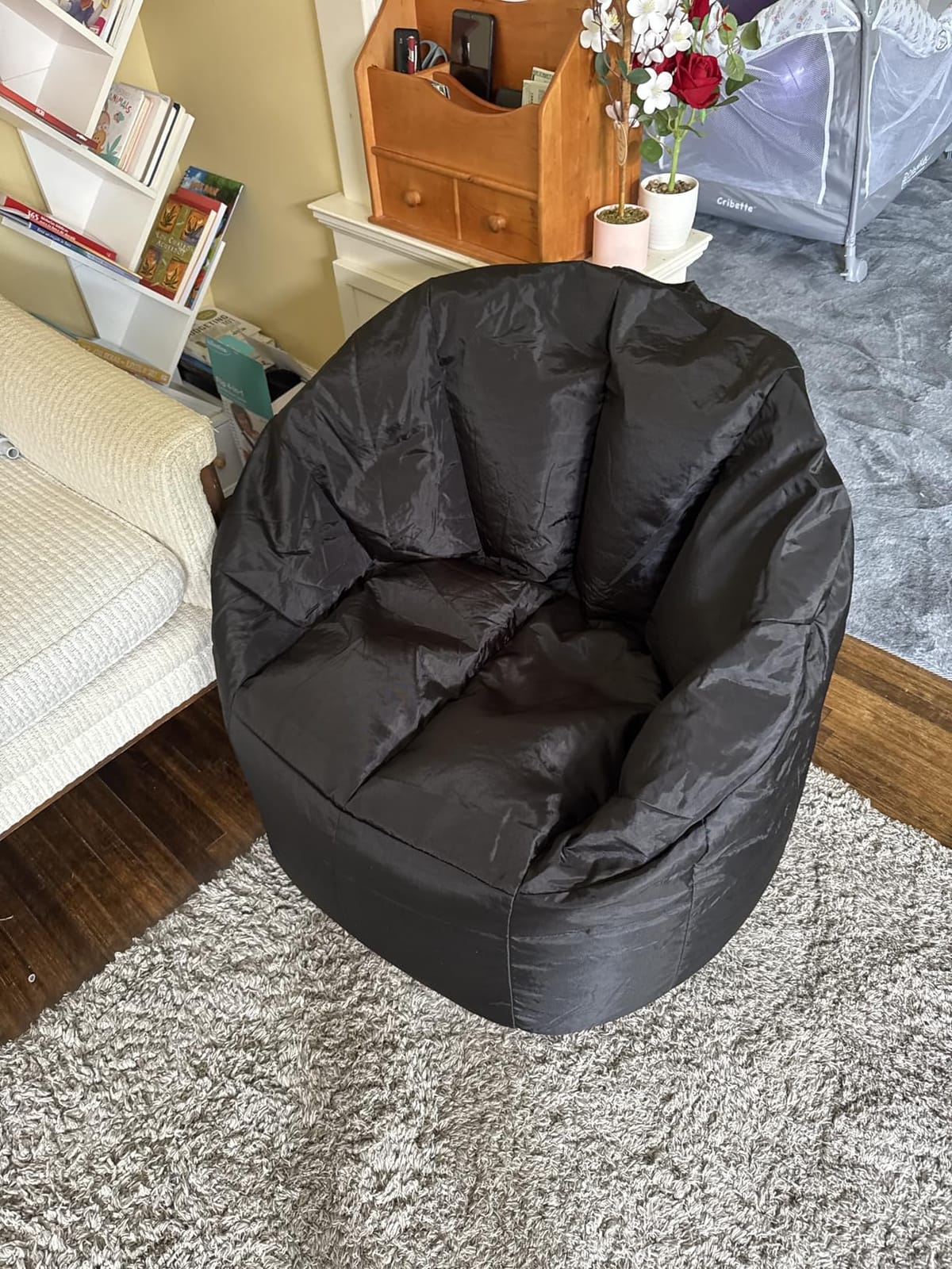 Big Joe Milano Beanbag Chair Stretch Limo Black Smartmax customer photo 1