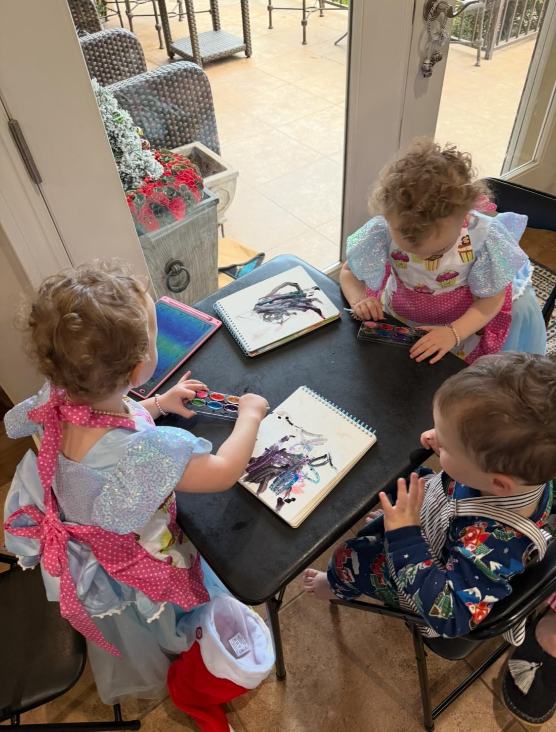 Flash Furniture Mindy Kids 5-Piece set Folding Square Table and Chairs Set for Daycare and Classrooms, Children's Activity Table and Chairs Set, Multicolor customer photo 1