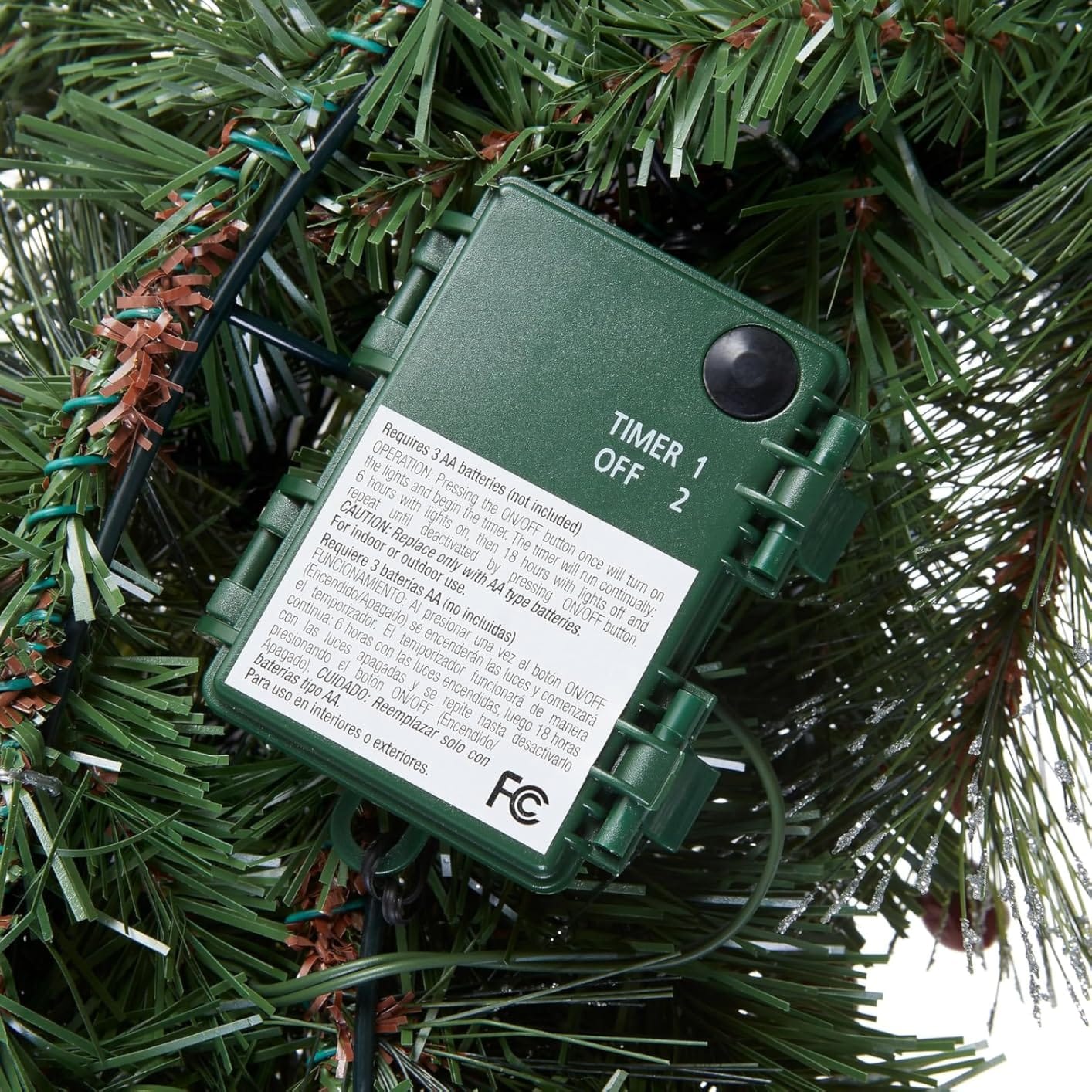 National Tree Company 24in Pre-Lit Crestwood Spruce Christmas Wreath customer photo 2