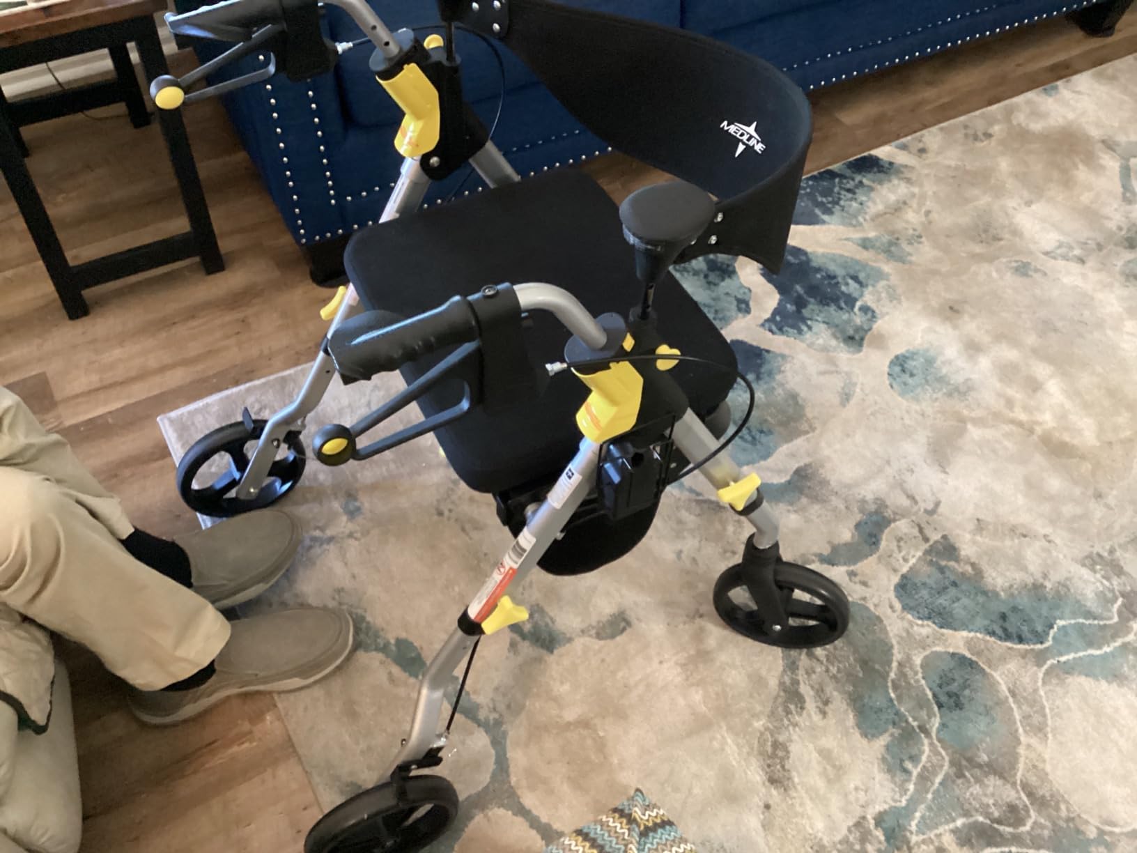 Medline Premium Empower Folding Mobility Rollator Walker with Memory Foam Seat, Black, 300 lb. Weight Capacity, 8” Wheels, Cupholder,Rolling Walker for Mobility Impairment, Adjustable Handles customer photo 2