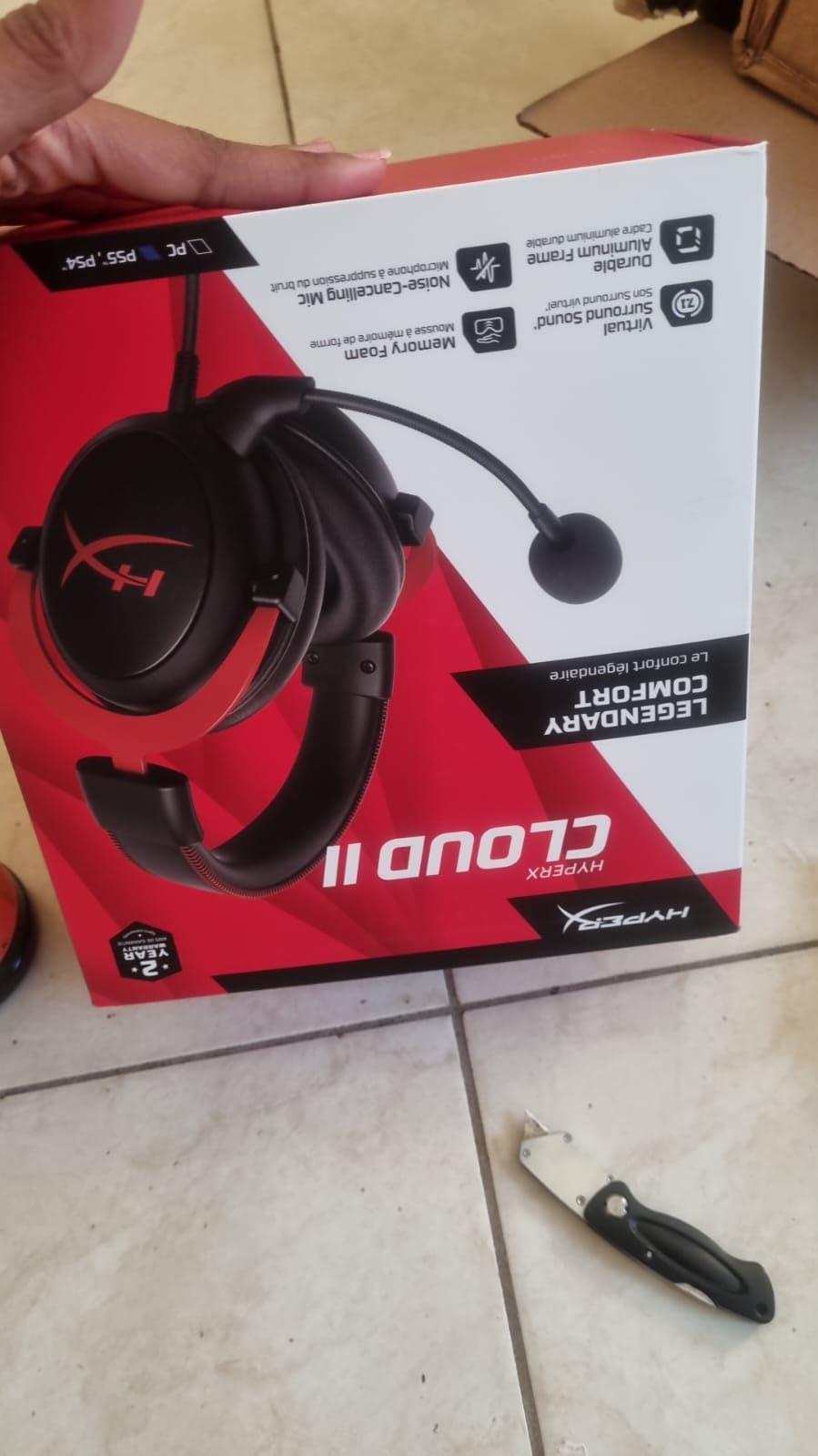 HyperX Cloud II Gaming Headset - 7.1 Surround Sound - Memory Foam Ear Pads - Durable Aluminum Frame - Multi Platform Headset - Works with PC, PS4, PS4 PRO, Xbox One, Xbox One S - Red (KHX-HSCP-RD) customer photo 1