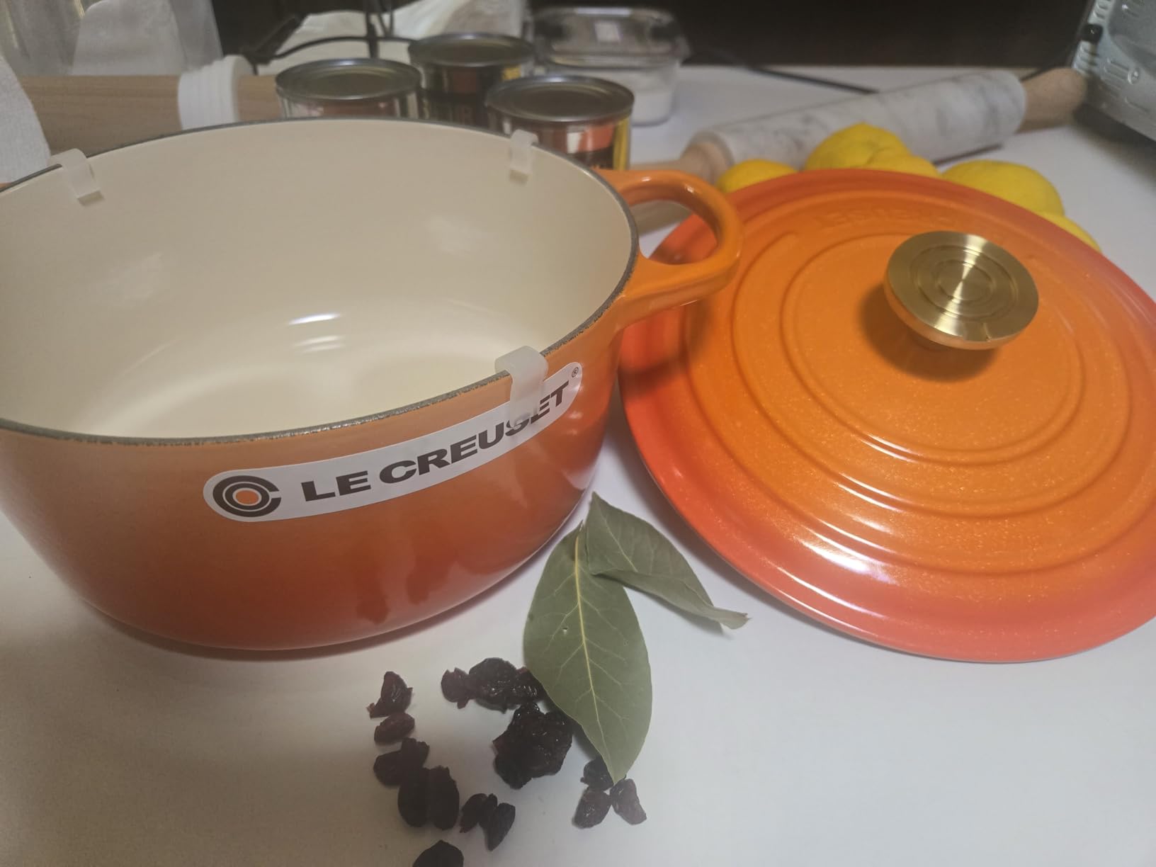 Le Creuset Enameled Cast Iron Round Dutch Oven, 7.25 qt., Flame customer photo 2