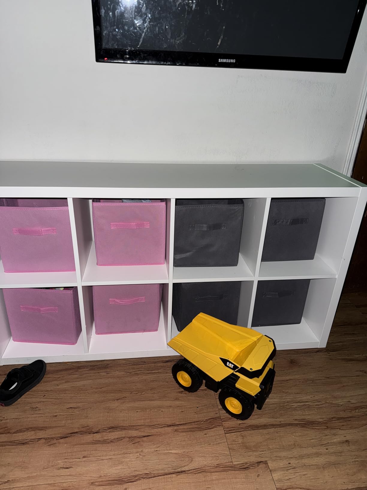Handy Laundry 6-Pack Foldable Cube Storage Bins – Decorative Collapsible Organizer for Shelves, Closets, Underbed, Clothes, or Kids’ Toys (Pink) customer photo 1