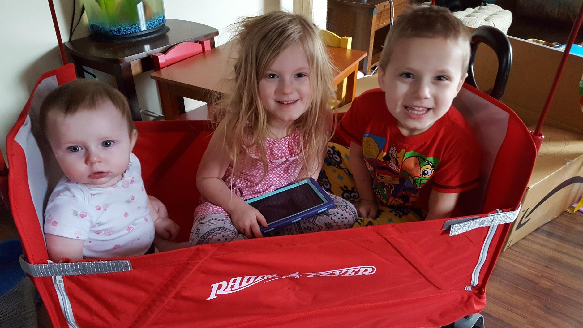 Radio Flyer 3-in-1 EZ Fold Wagon with Canopy, for Kids 1.5+, UV Shade customer photo 2